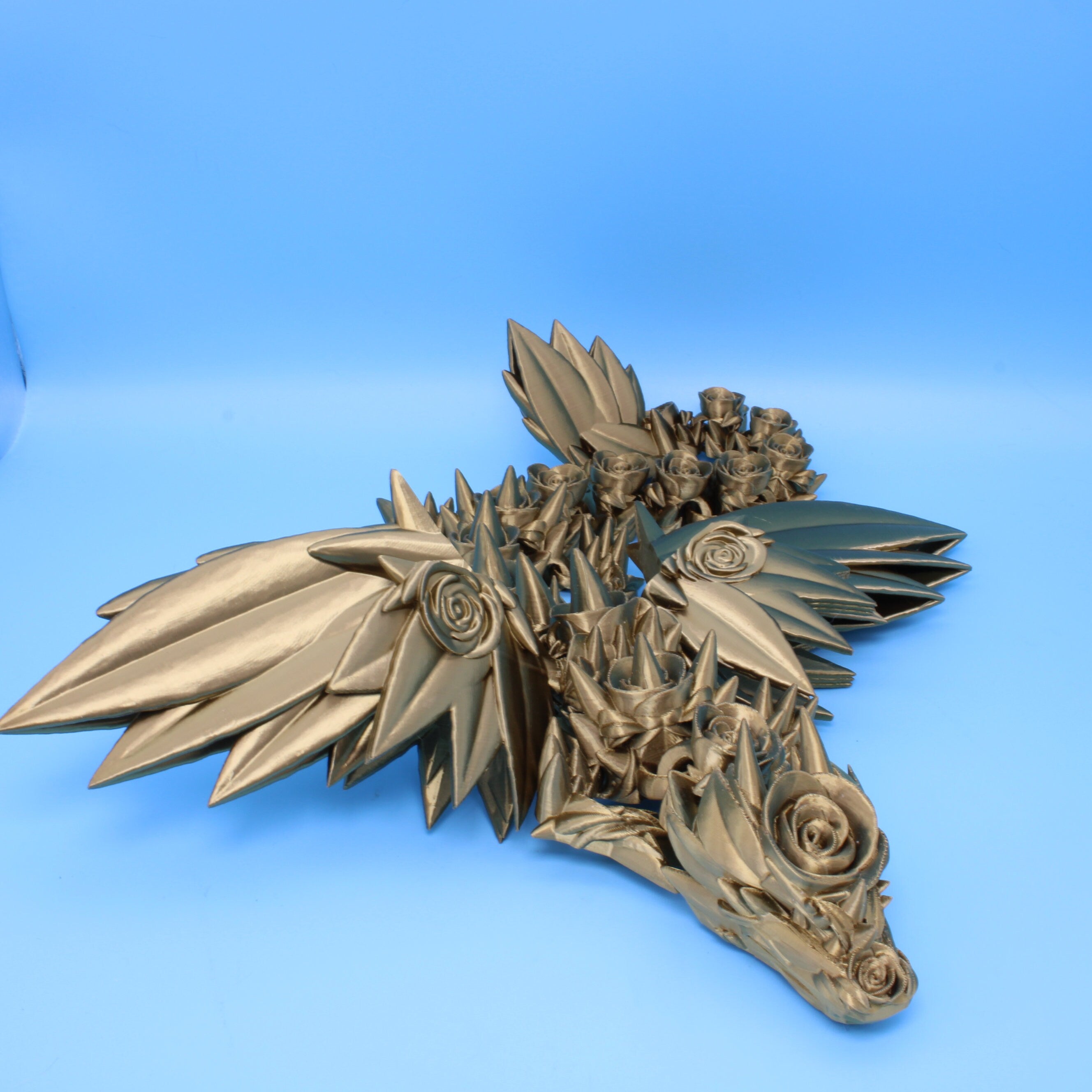 Rose Wing Dragon | Articulating Dragon | 3D Printed Fidget | 19 in.