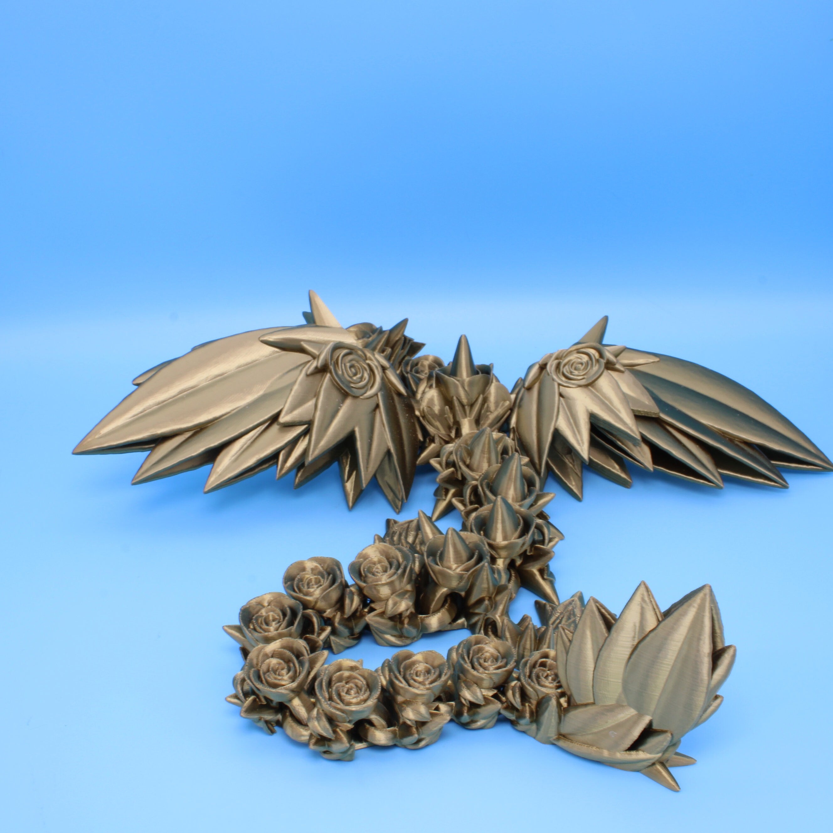 Rose Wing Dragon | Articulating Dragon | 3D Printed Fidget | 19 in.