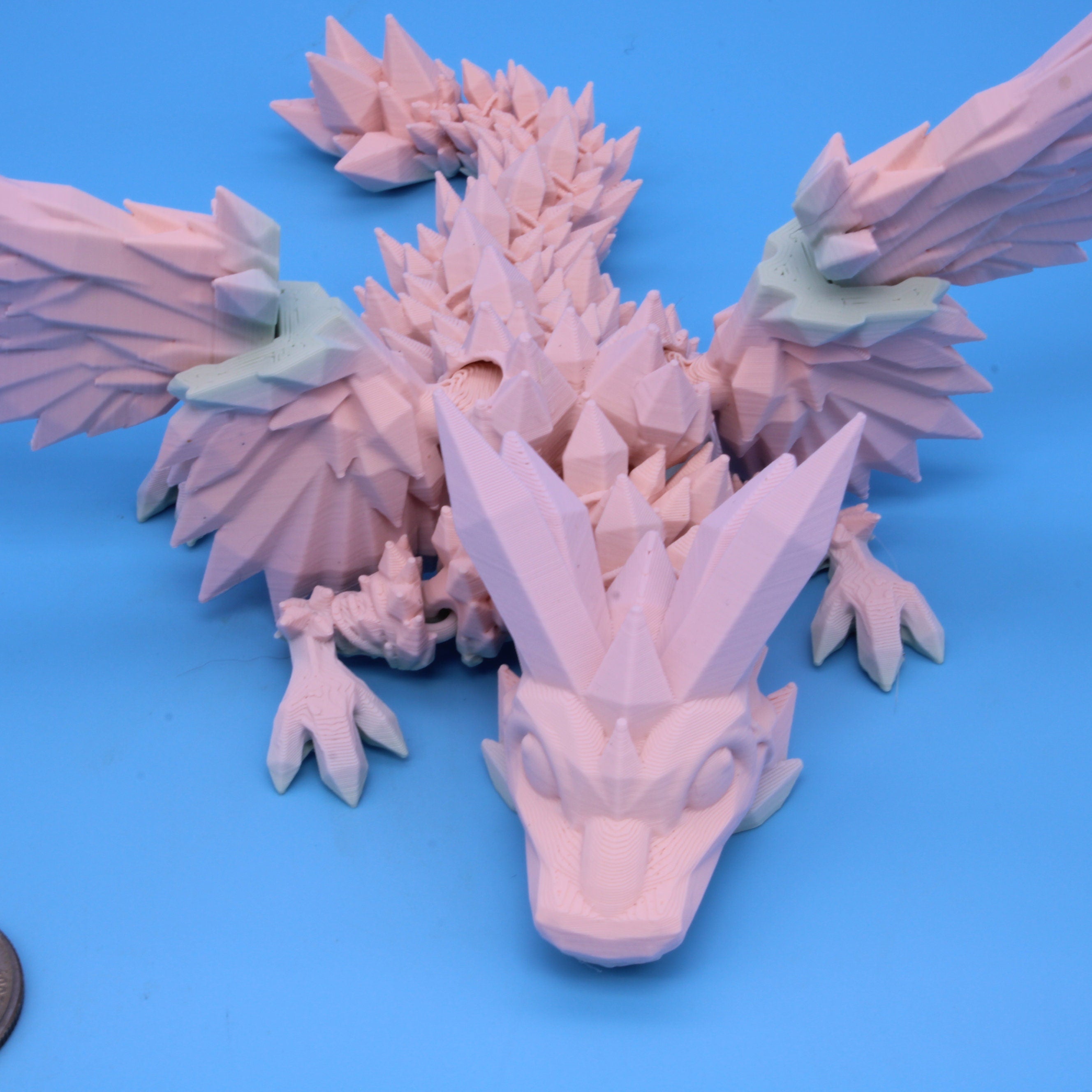 Baby Crystal Wing Dragon | Miniature | 3D printed | 7 in.