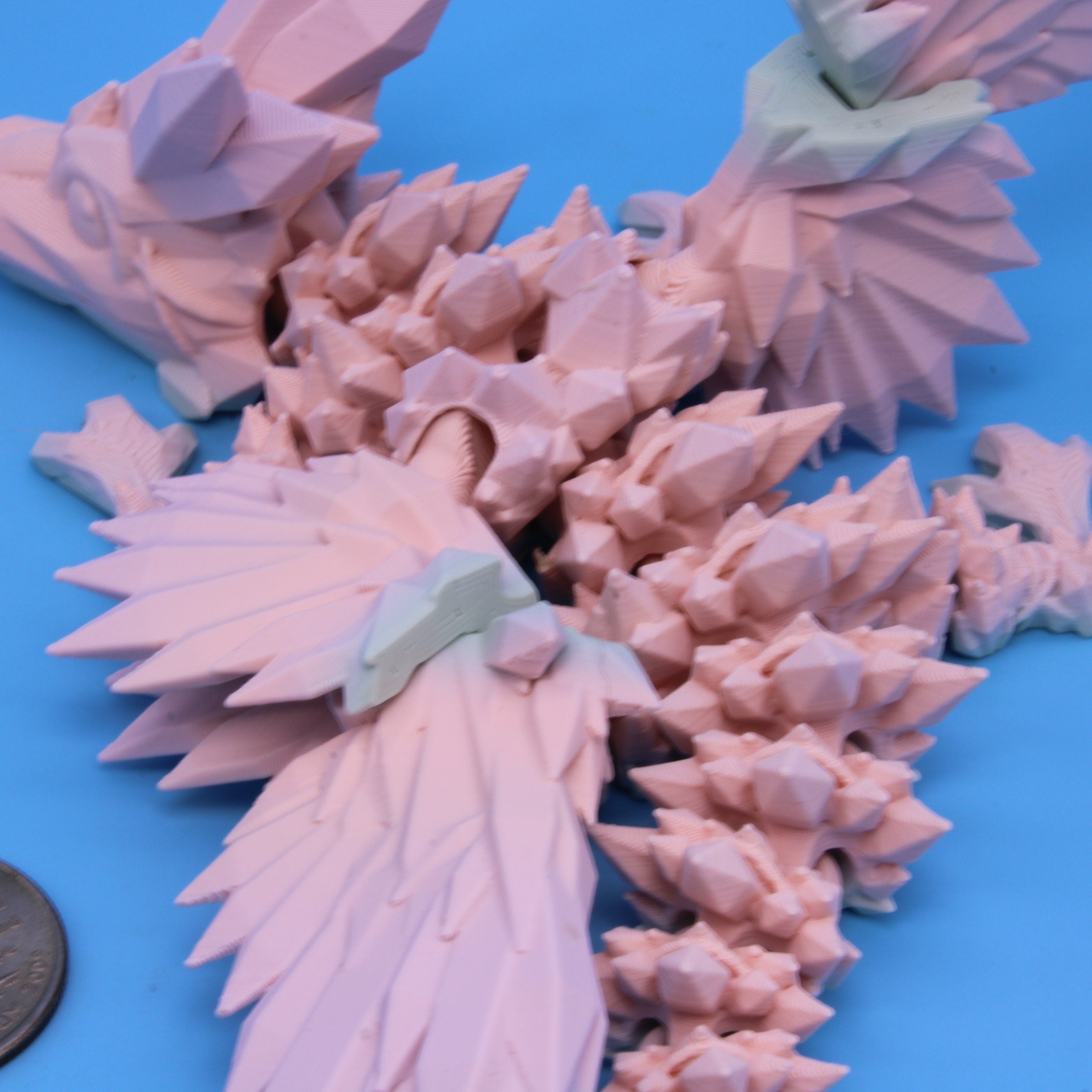 Baby Crystal Wing Dragon | Miniature | 3D printed | 7 in.