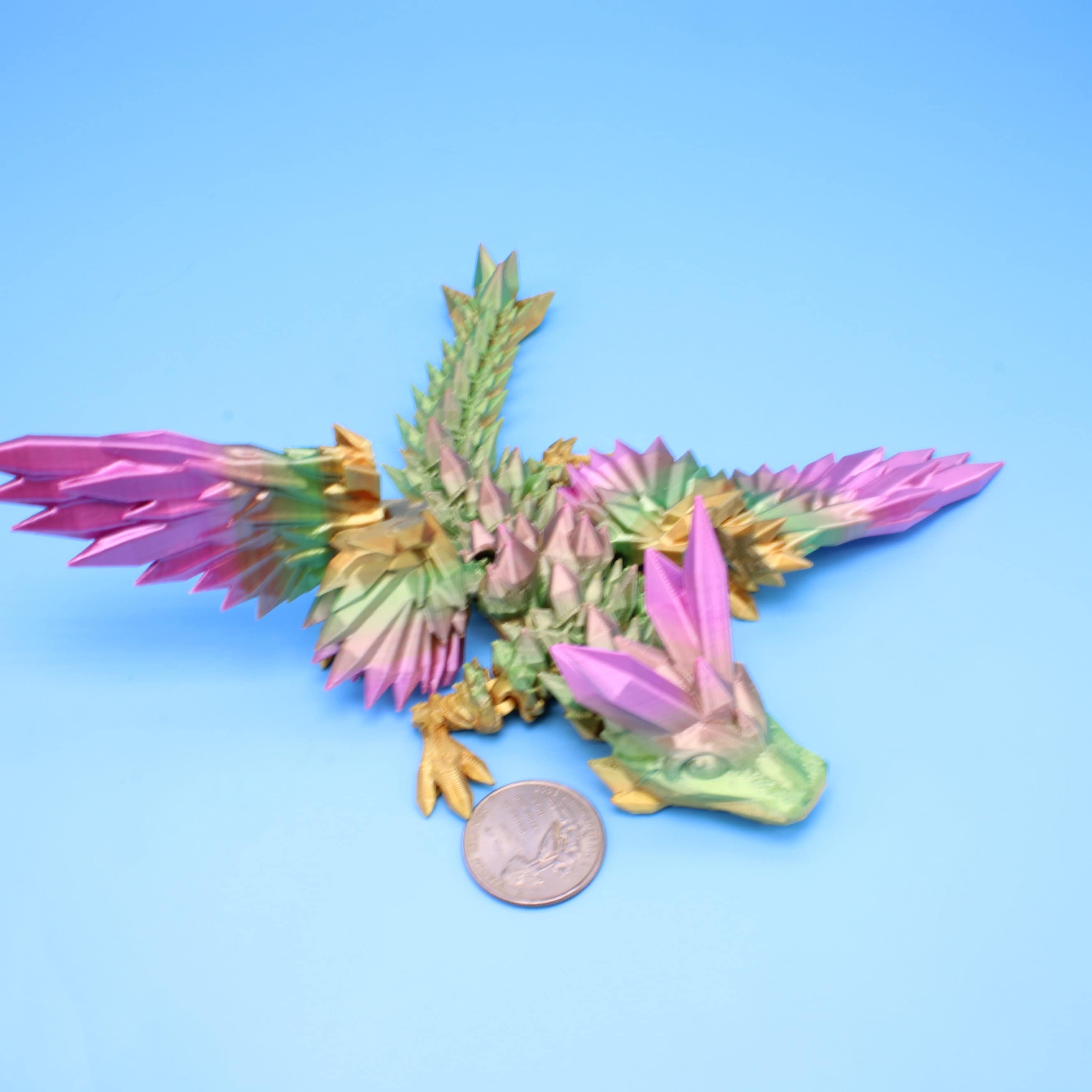 Baby Crystal Wing Dragon | Miniature | 3D printed | 7 in.