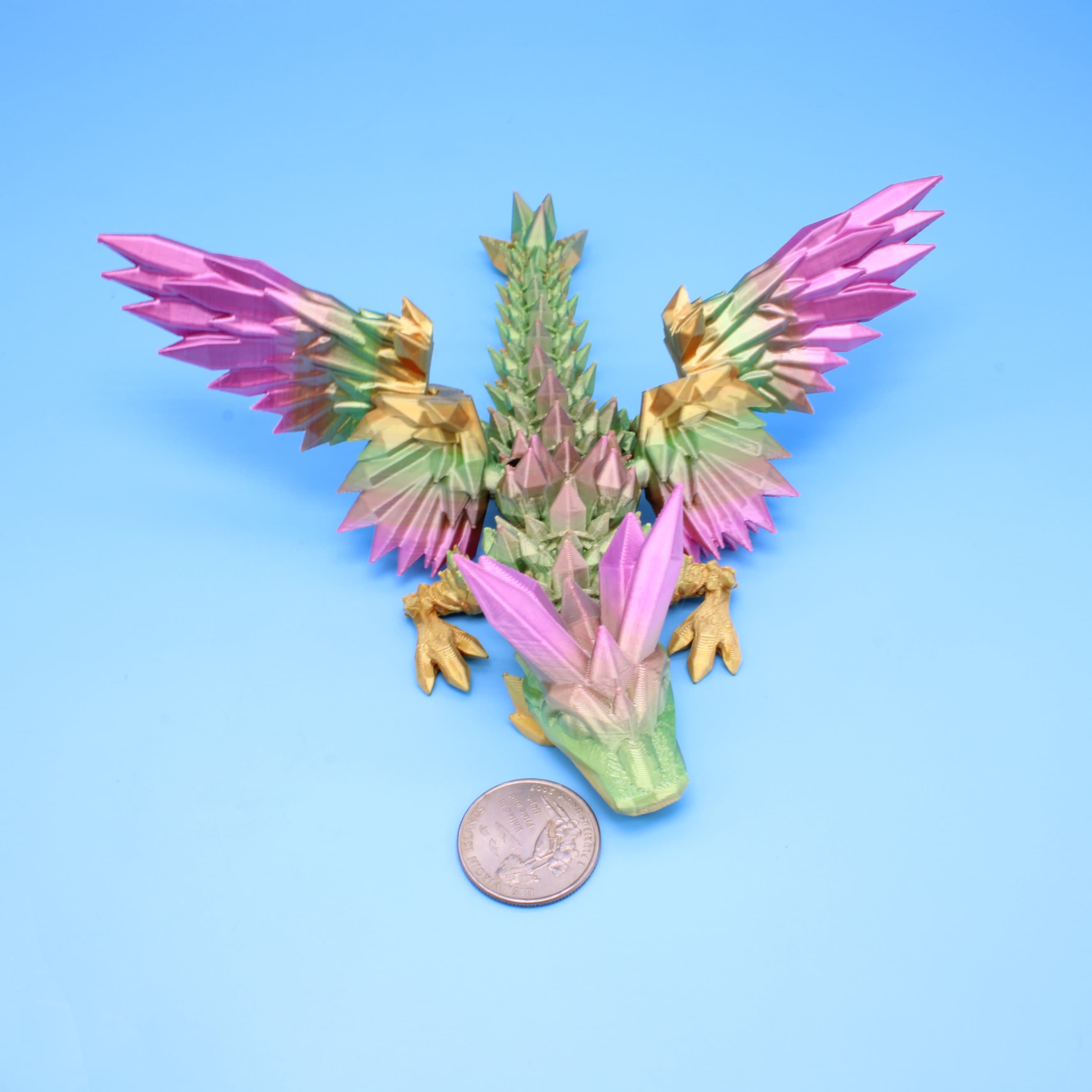 Baby Crystal Wing Dragon | Miniature | 3D printed | 7 in.