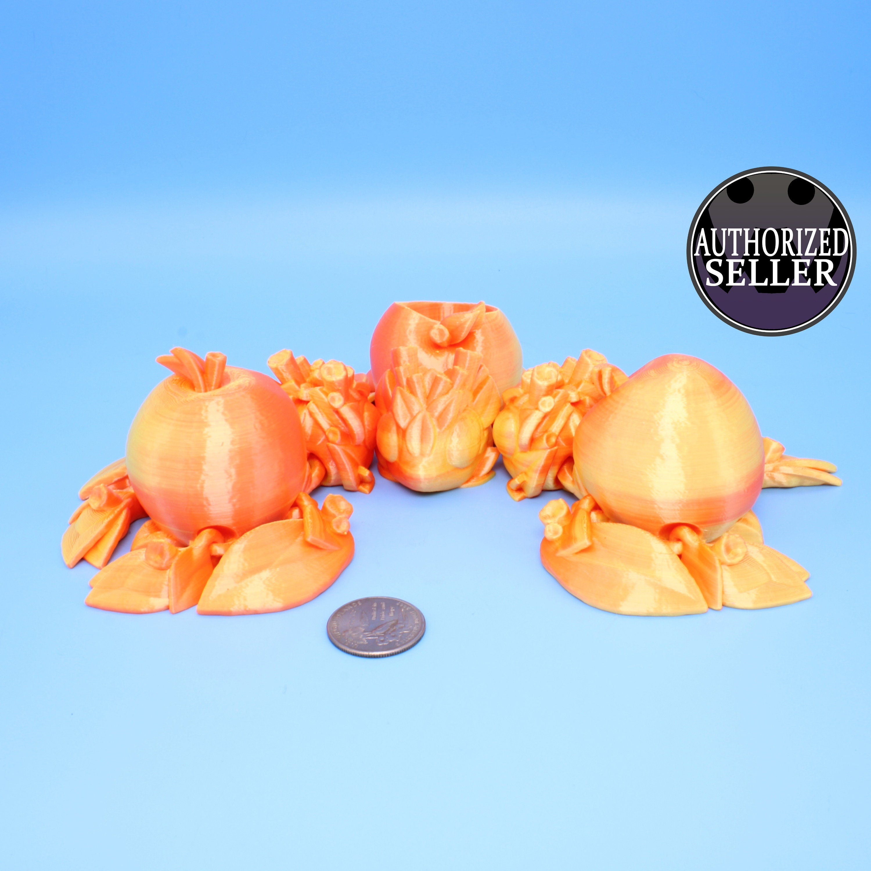 Apple Turtle- Orange / Yellow | 4.5 in. | 2 Versions.