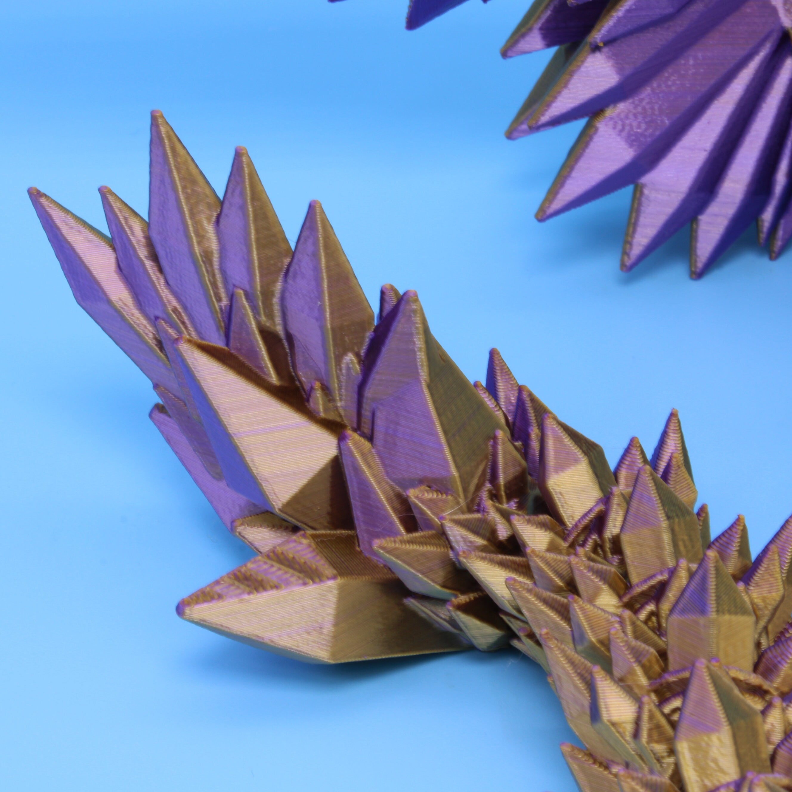 Crystal Wing Dragon | Purple Gold | 3D printed | 18 in. Made to order.