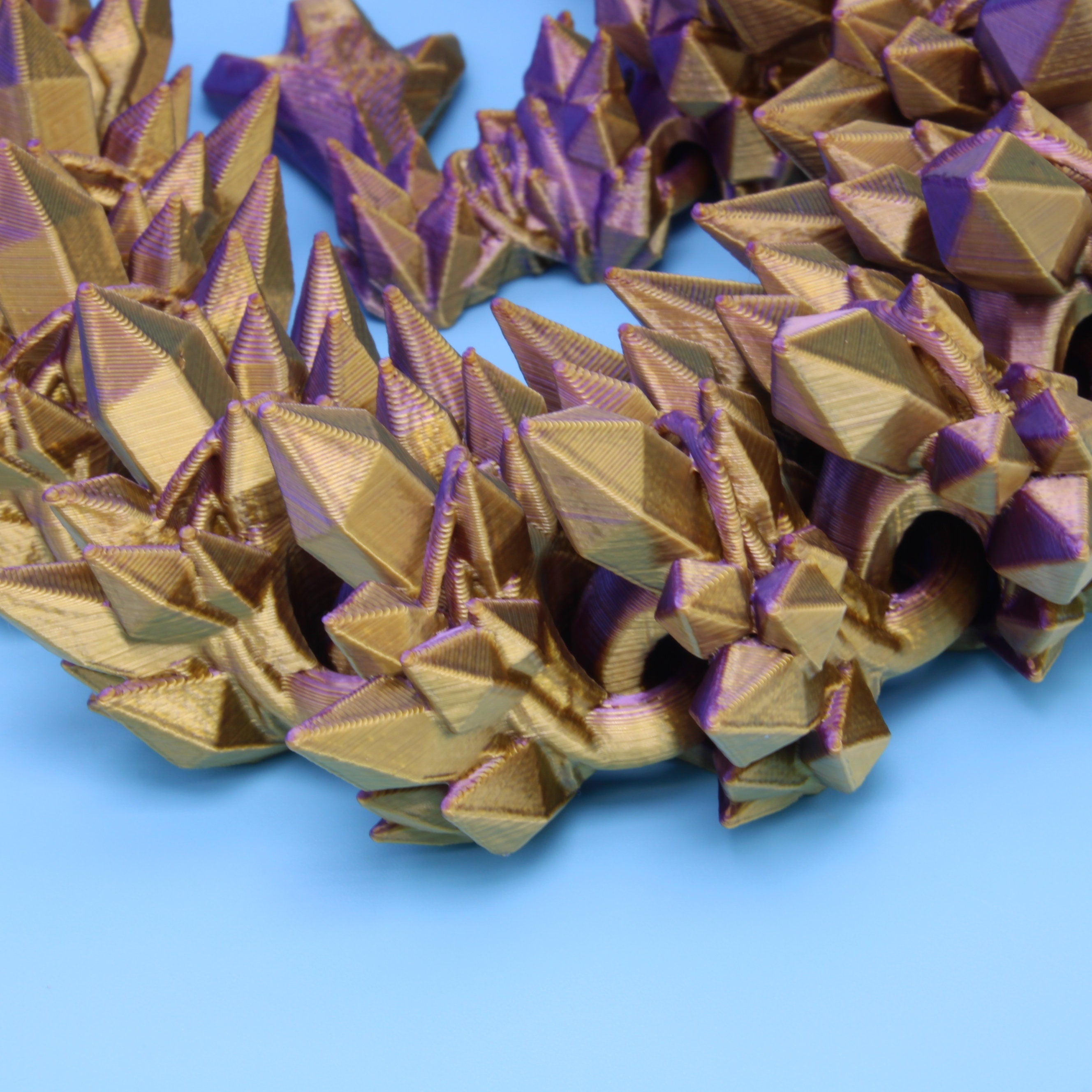 Crystal Wing Dragon | Purple Gold | 3D printed | 18 in. Made to order.