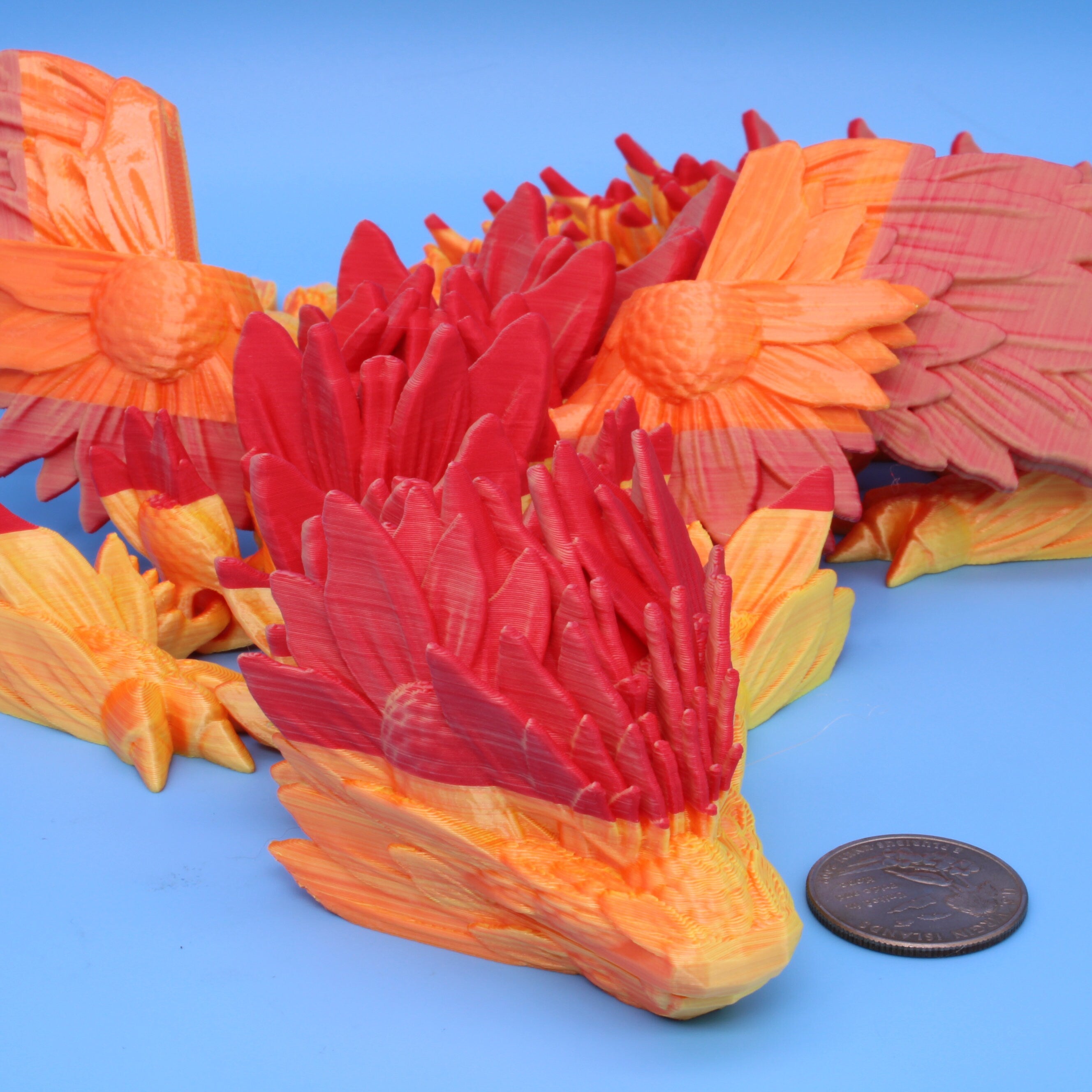 Sunflower Wing Dragon | 3D Printed | 19 in.