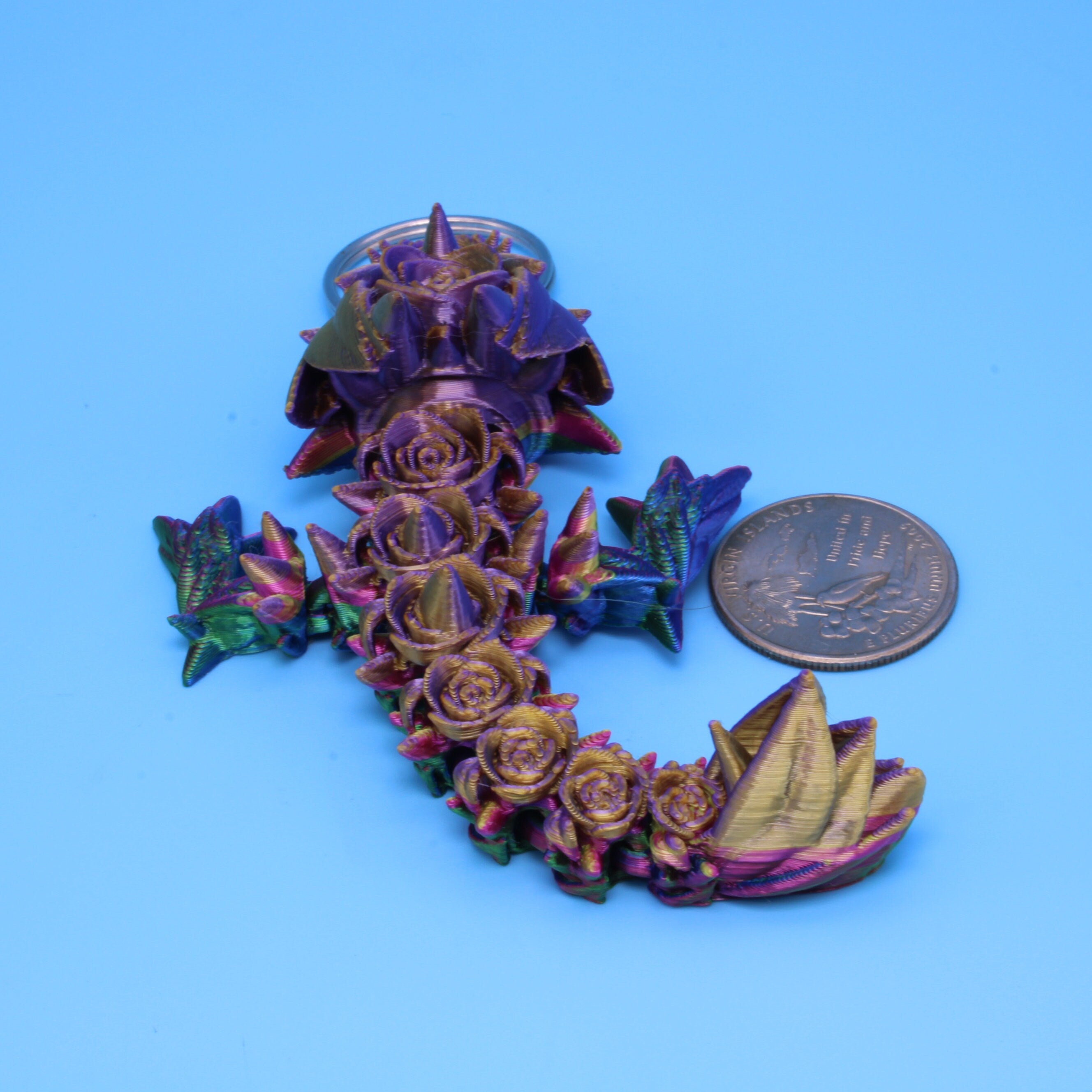 Baby Rose Dragon- Limited Edition Tadling Keychain | 3D Printed | 4.75 inches