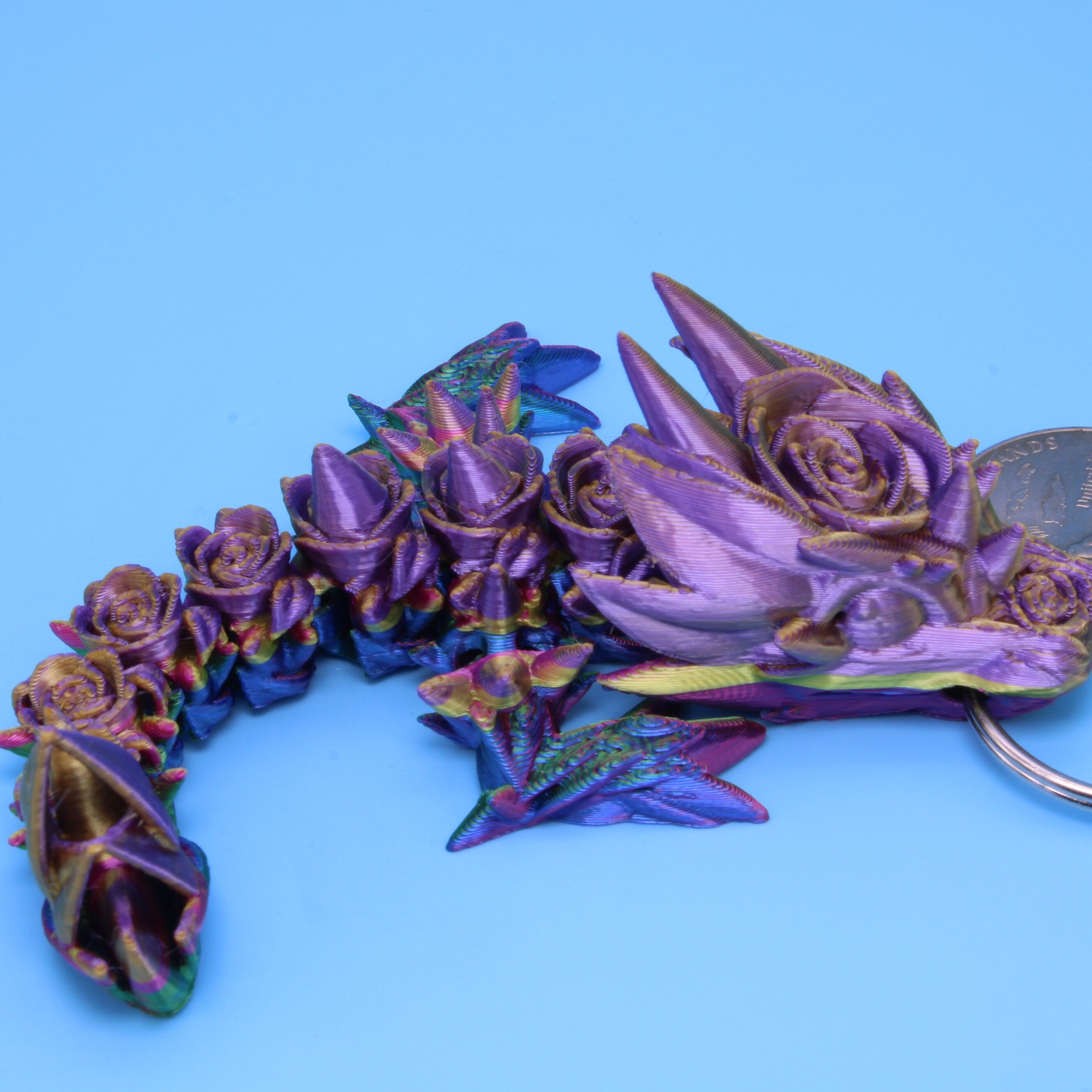 Baby Rose Dragon- Limited Edition Tadling Keychain | 3D Printed | 4.75 inches