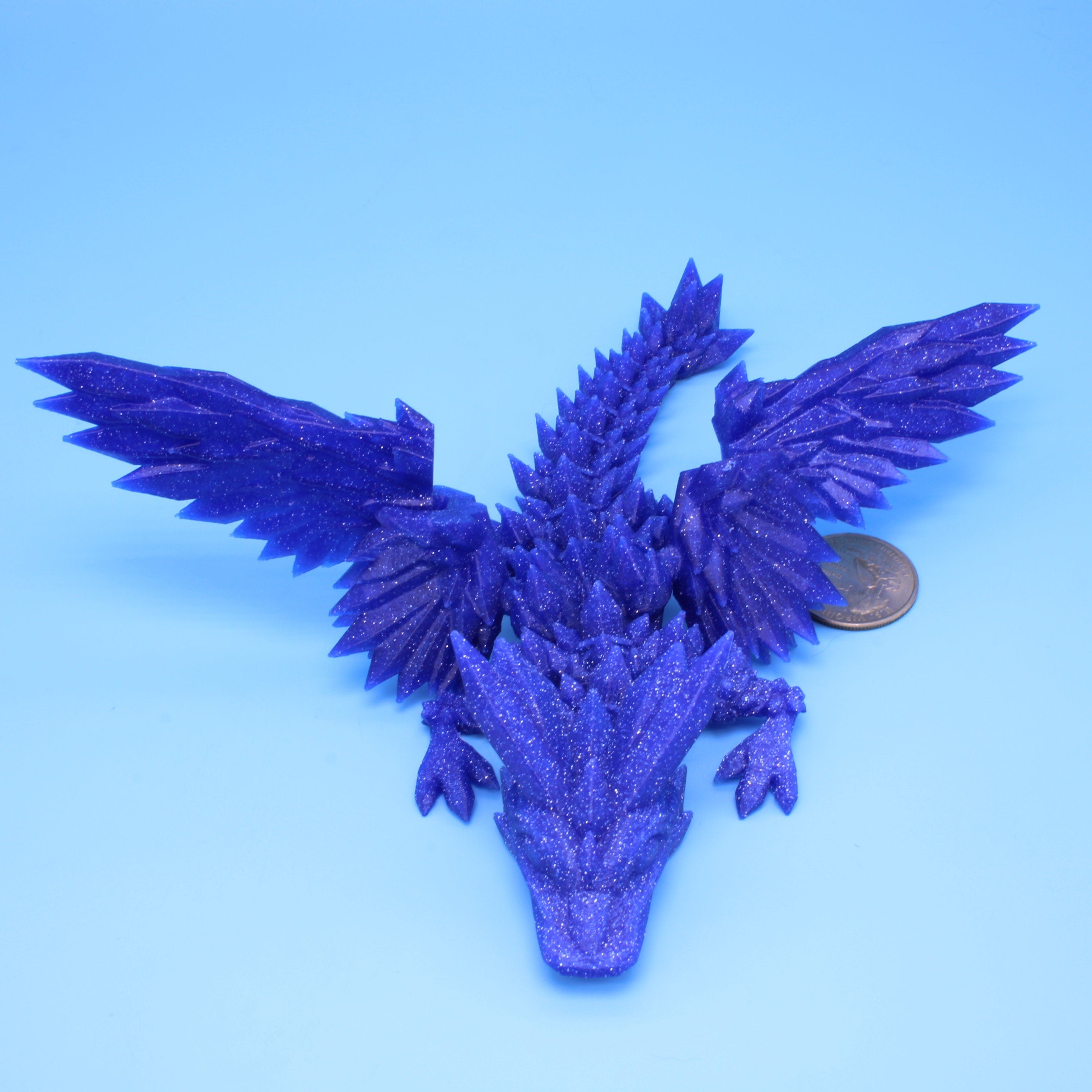 Dragons - Baby Gem, Butterfly, Serpent. Blue Glitter
