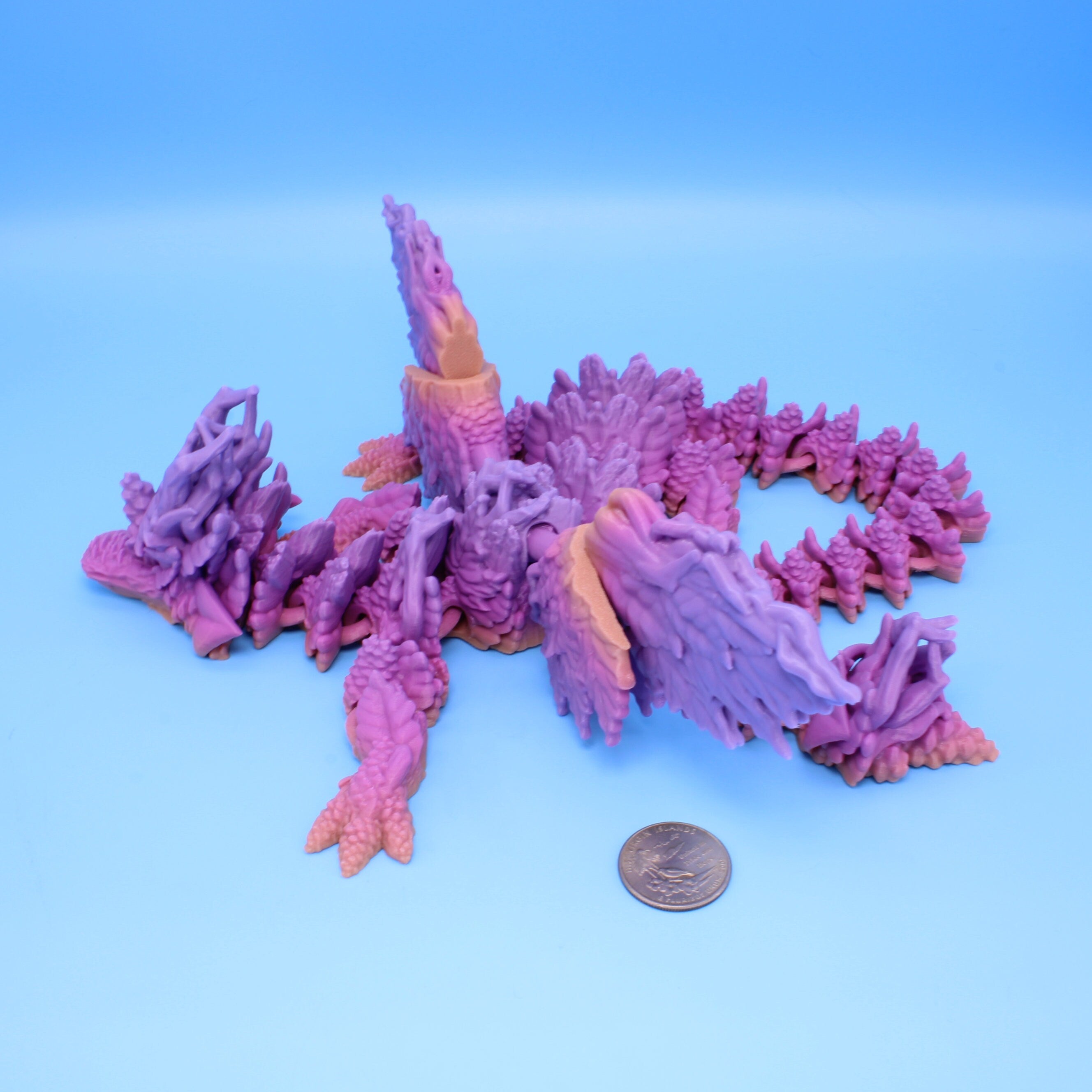Autumn Wing Dragon | Rainbow | 3D printed | 19 in.