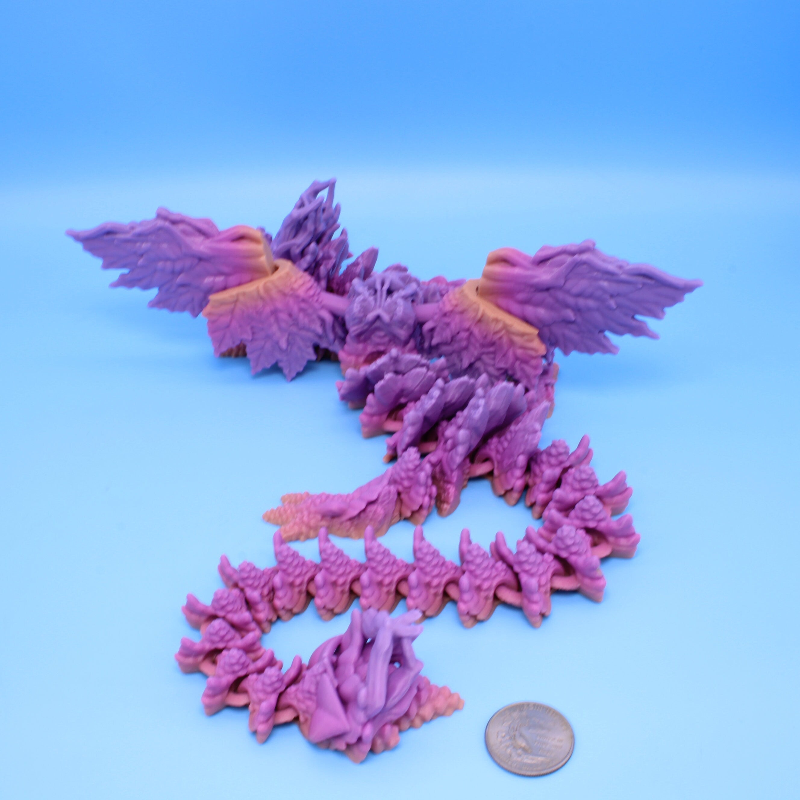 Autumn Wing Dragon | Rainbow | 3D printed | 19 in.