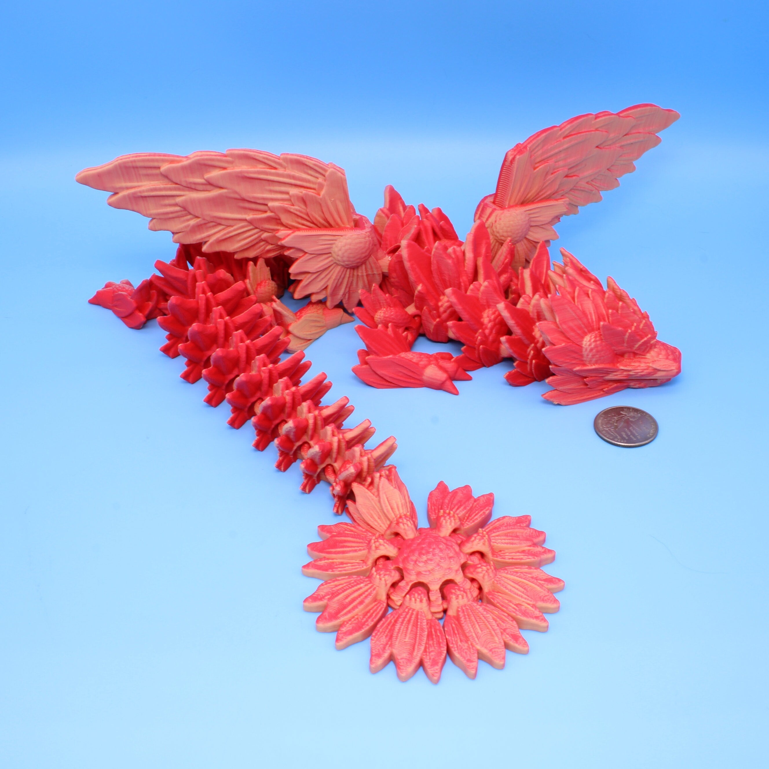 Sunflower Wing Dragon | 3D Printed | 19 in.