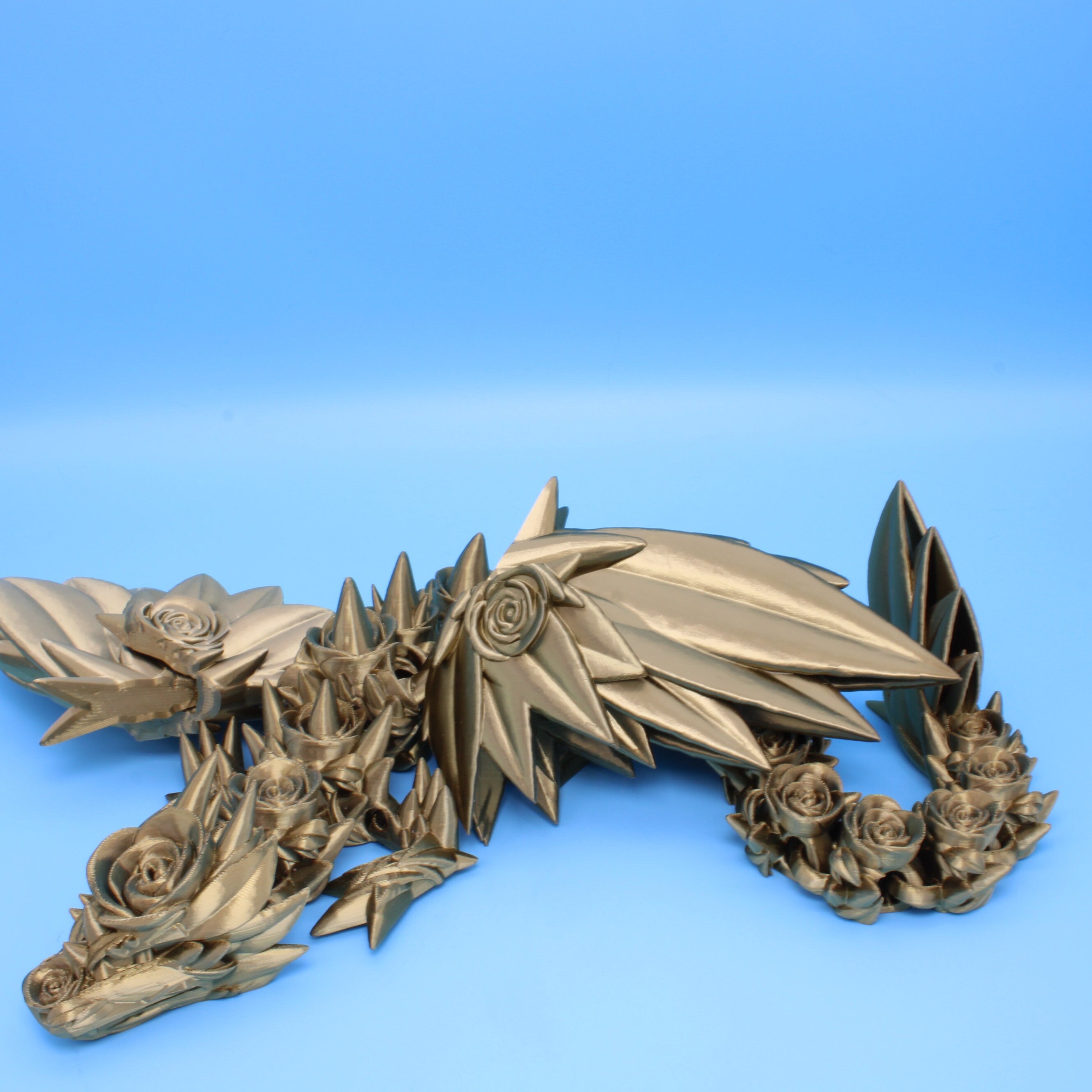 Rose Wing Dragon | Articulating Dragon | 3D Printed Fidget | 19 in.