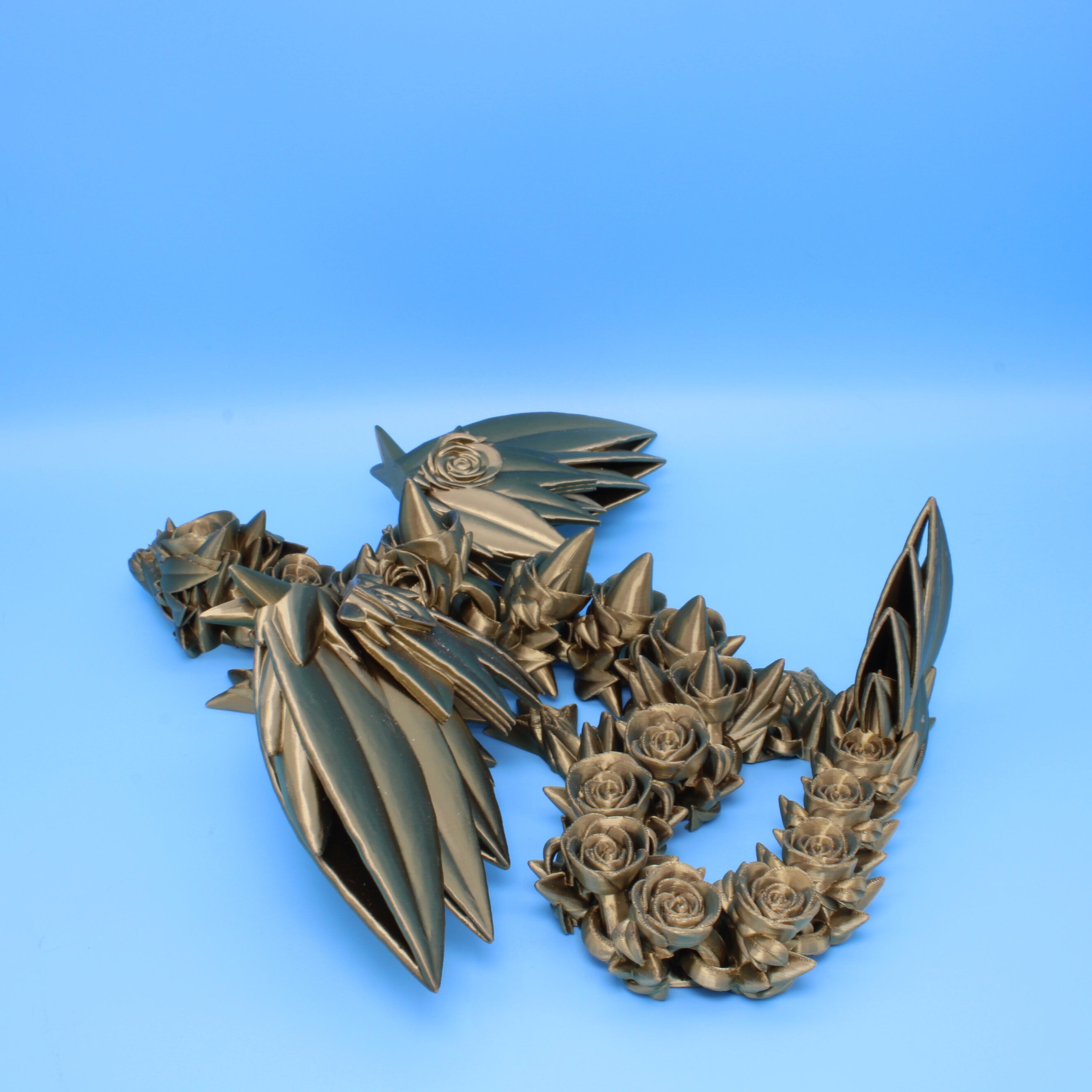 Rose Wing Dragon | Articulating Dragon | 3D Printed Fidget | 19 in.