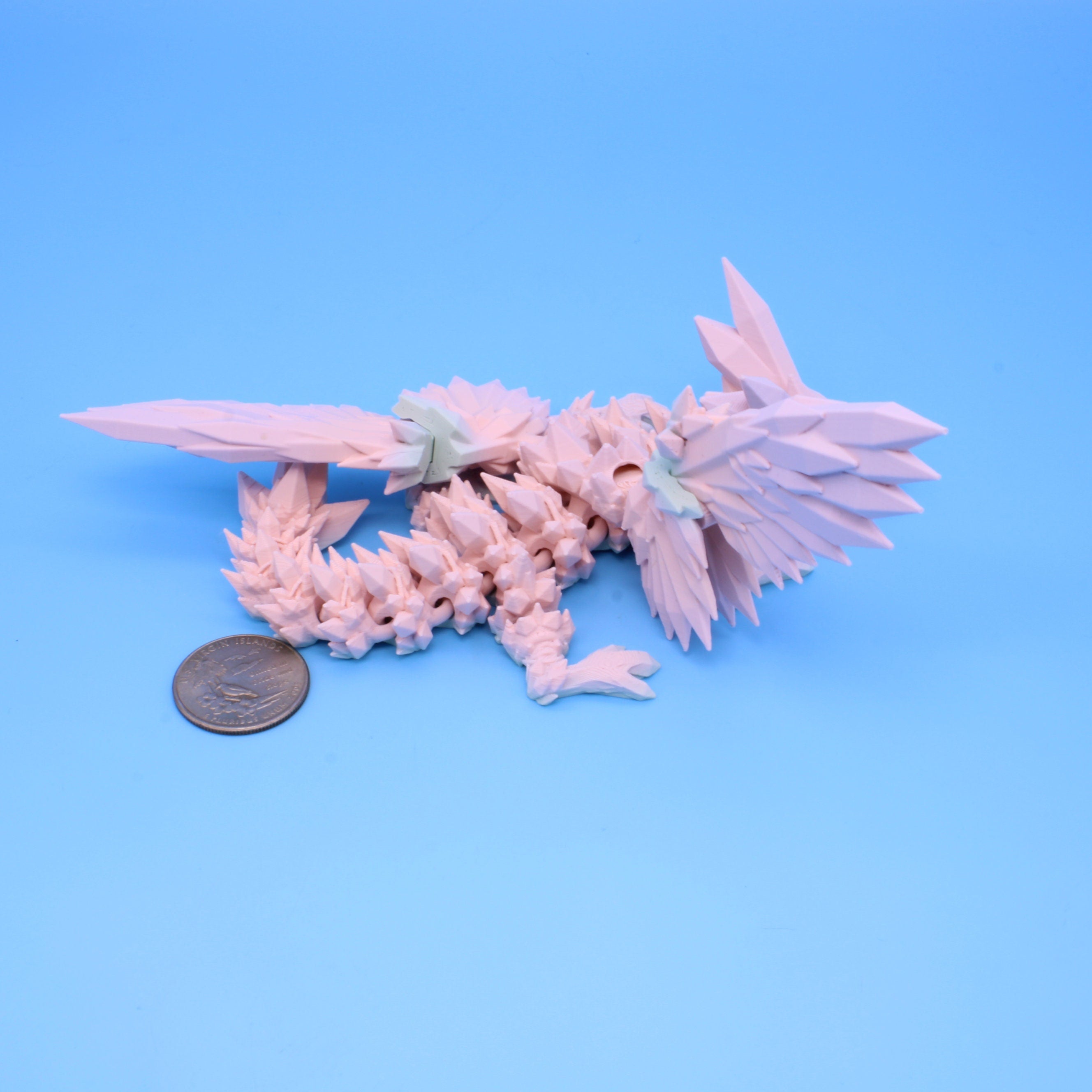 Baby Crystal Wing Dragon | Miniature | 3D printed | 7 in.