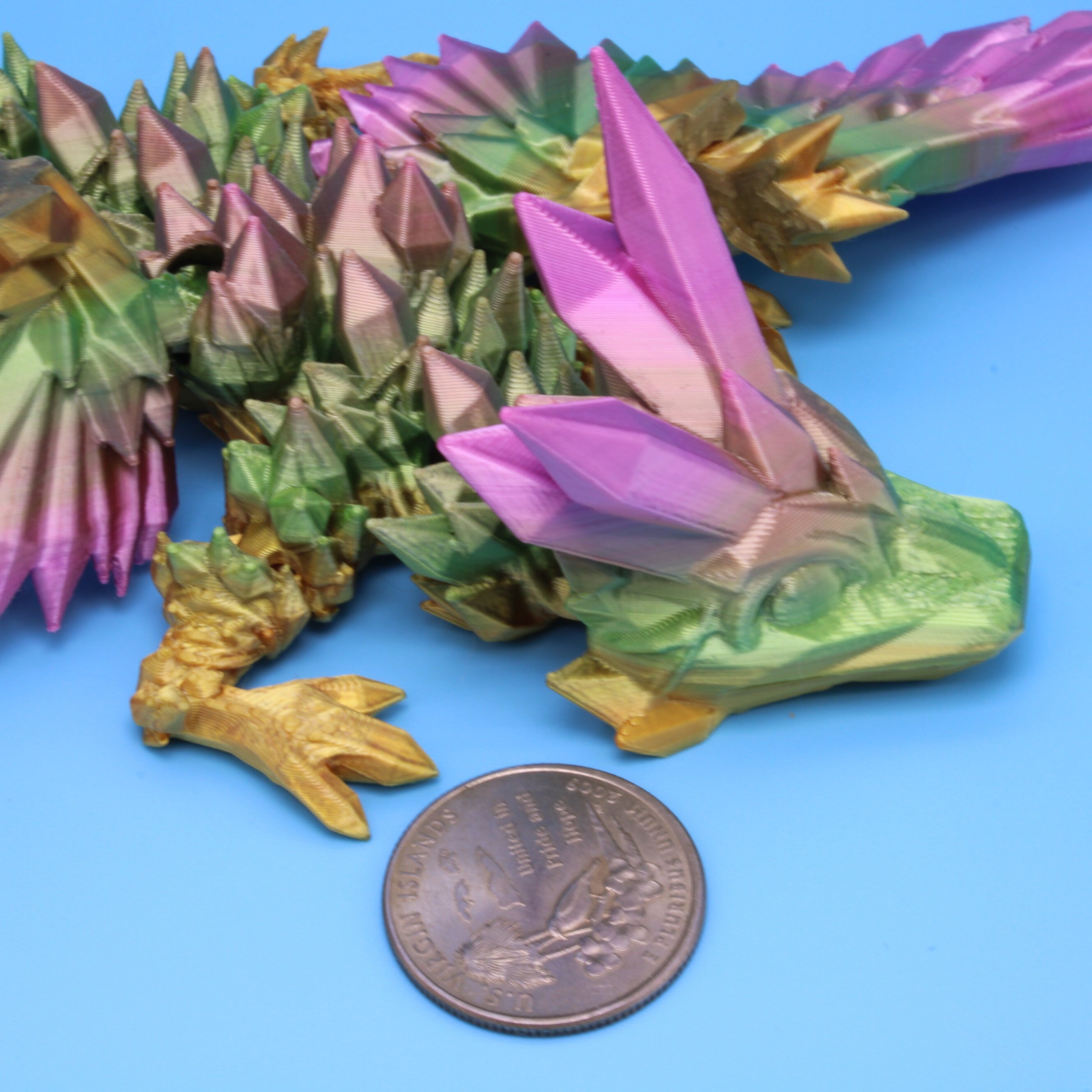 Baby Crystal Wing Dragon | Miniature | 3D printed | 7 in.