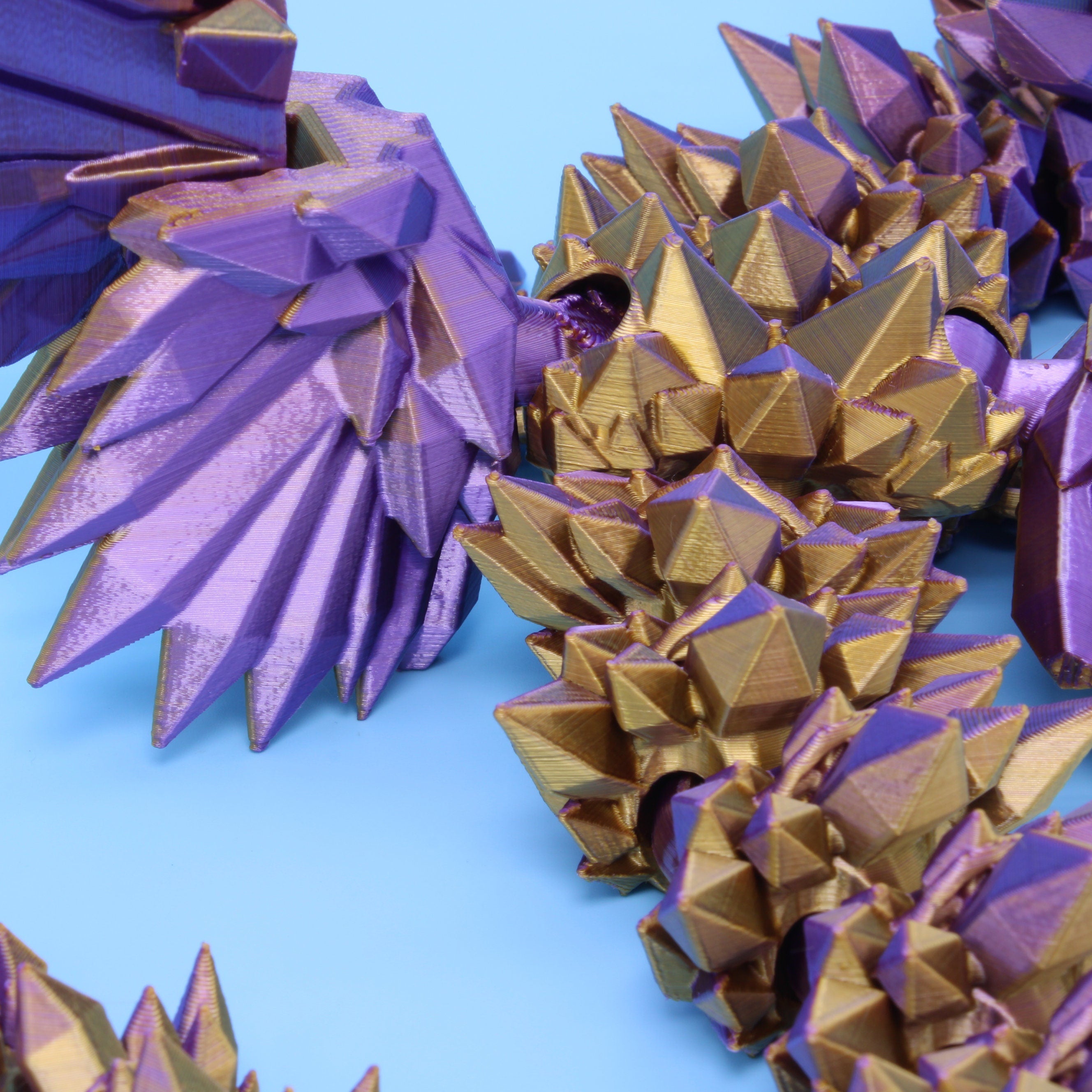 Crystal Wing Dragon | Purple Gold | 3D printed | 18 in. Made to order.