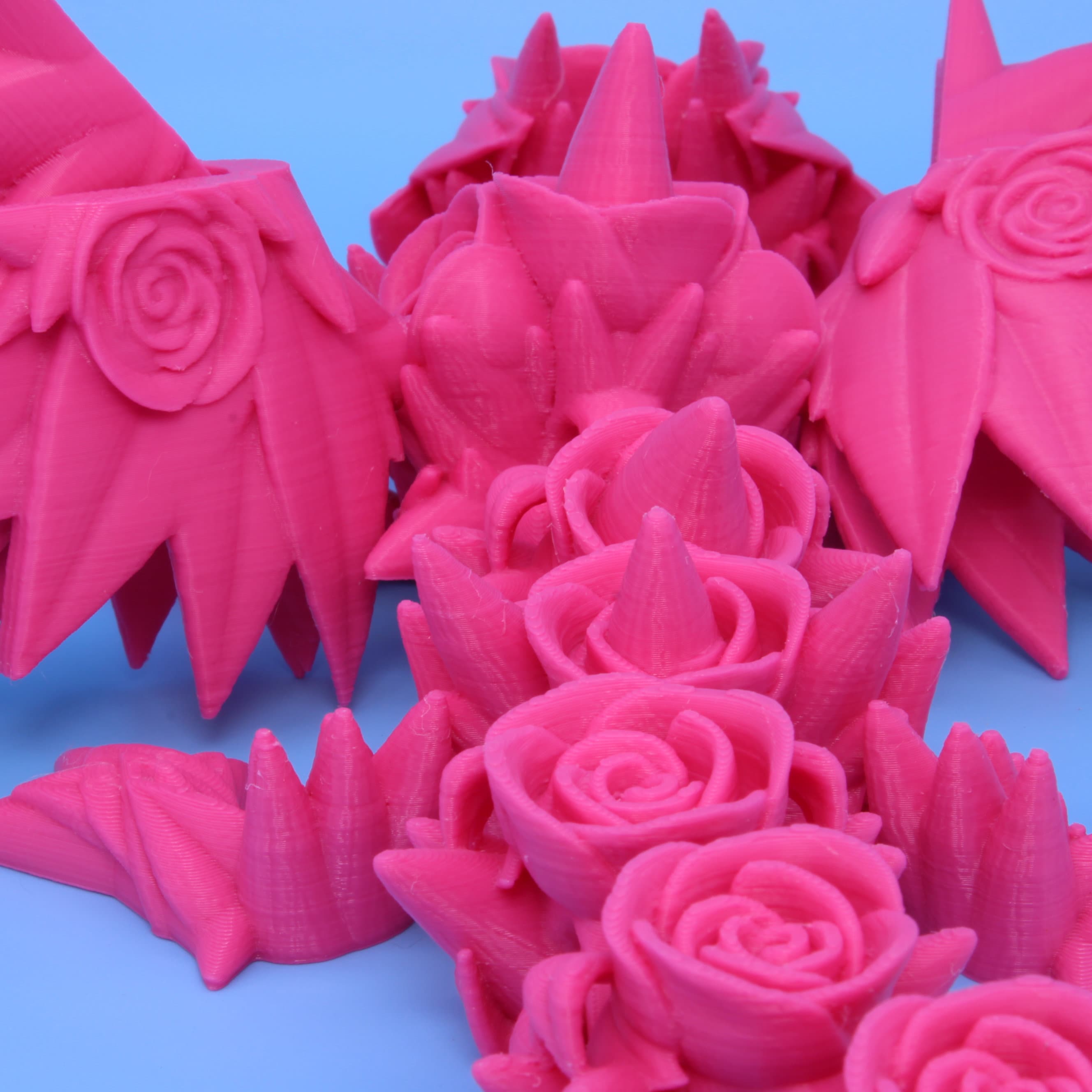 Baby Rose Wing Dragon | Pink | 3D printed articulating