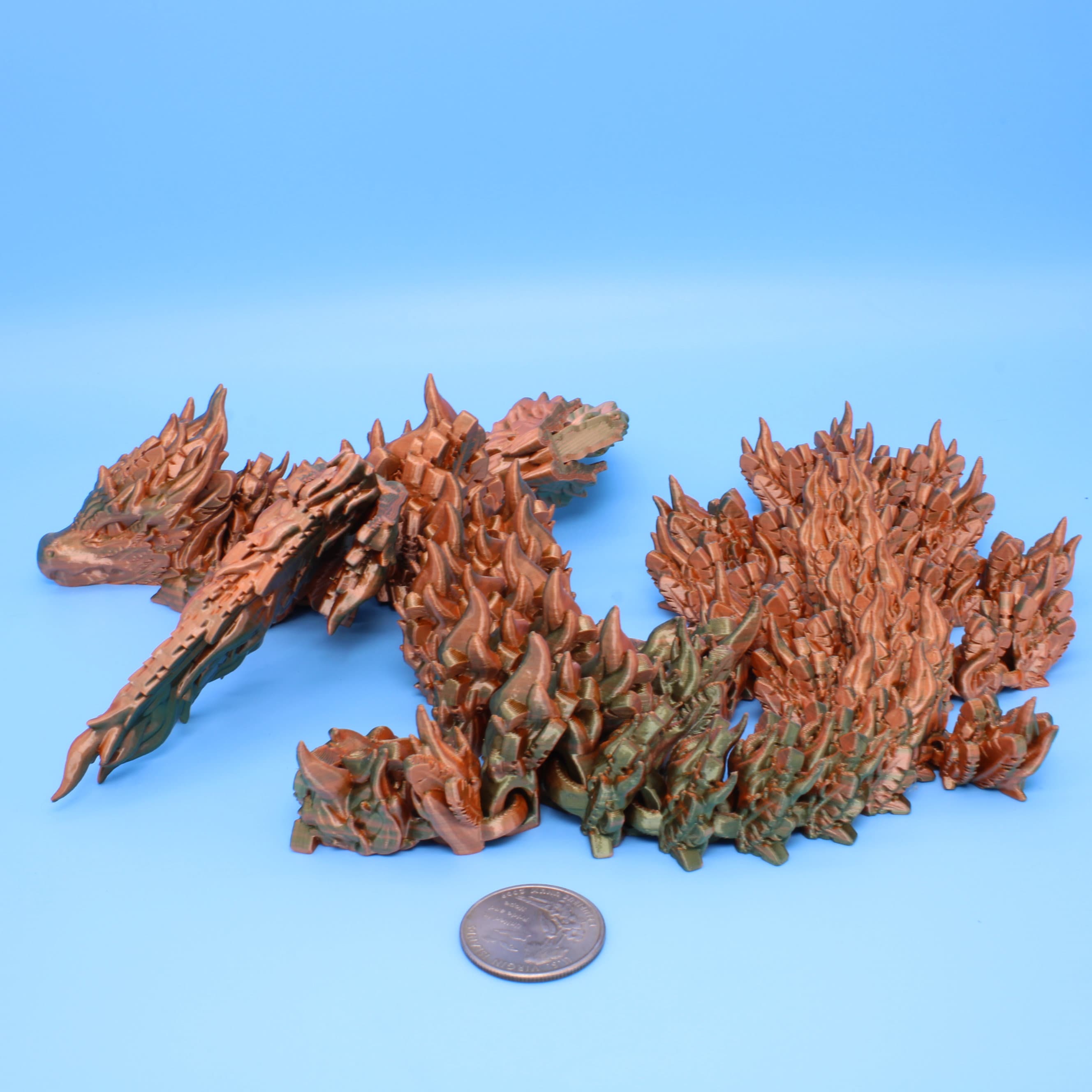 Phoenix Dragon | 3D printed | Articulating Dragon | Fidget Toy | Flexi Toy | 19 in.