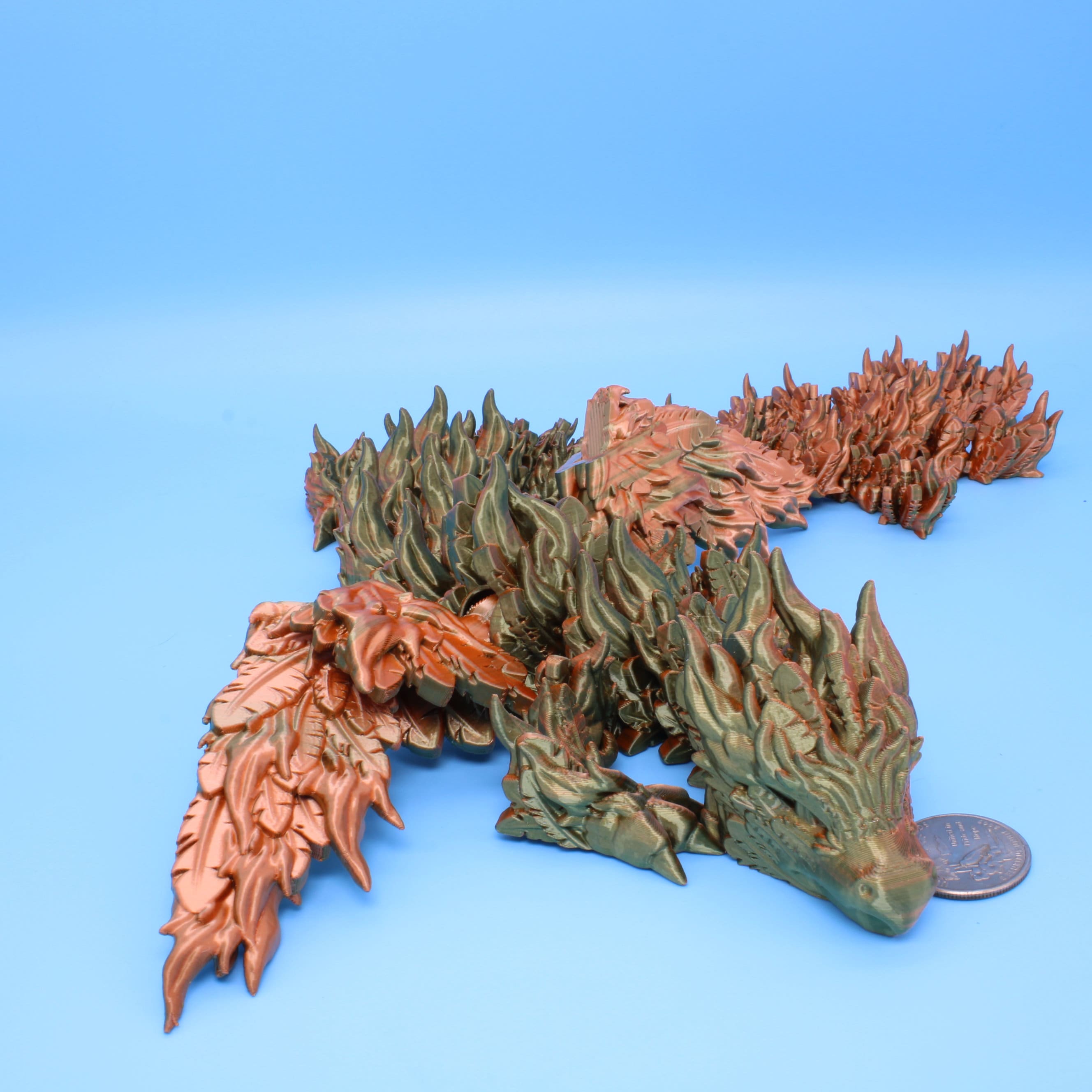 Phoenix Dragon | 3D printed | Articulating Dragon | Fidget Toy | Flexi Toy | 19 in.