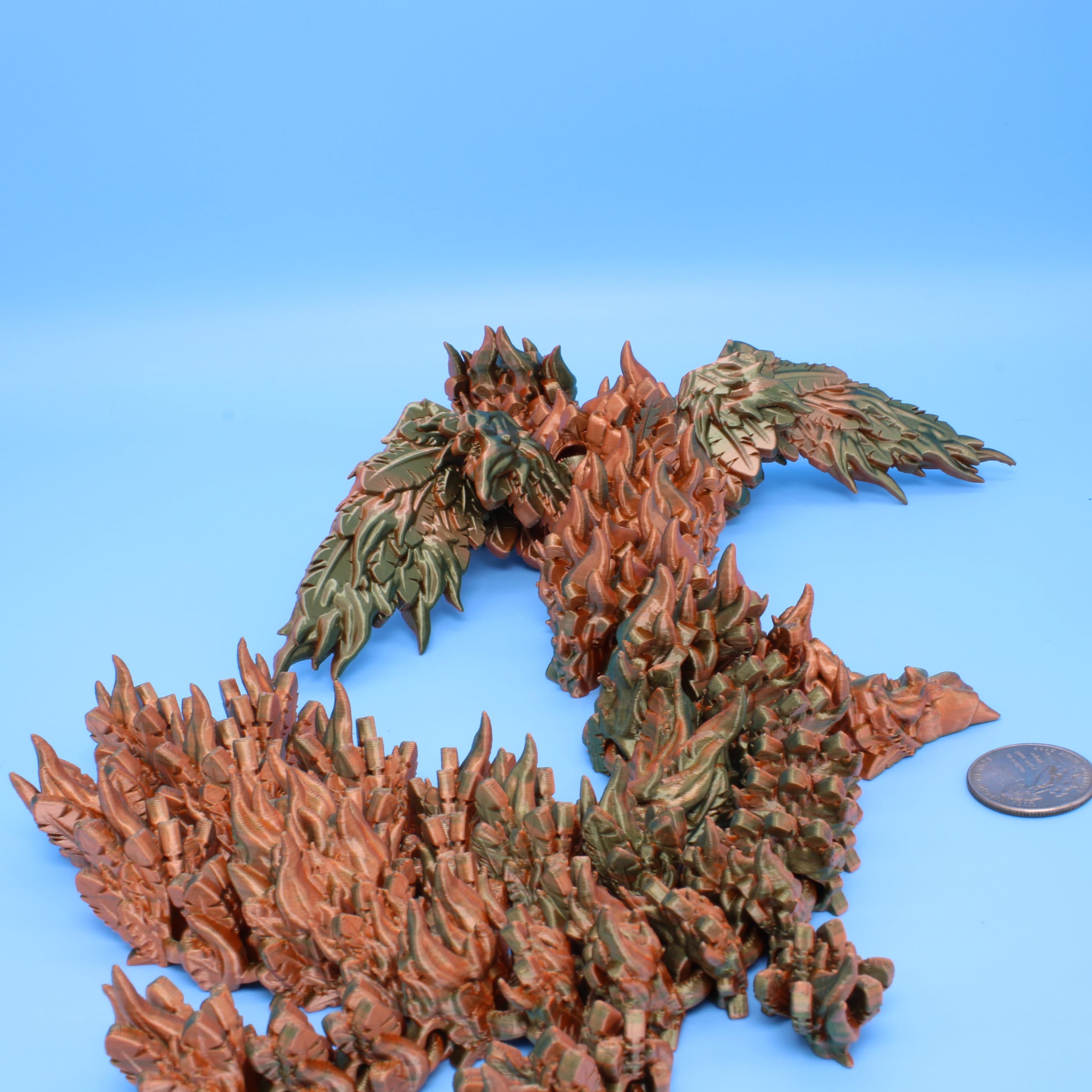 Phoenix Dragon | 3D printed | Articulating Dragon | Fidget Toy | Flexi Toy | 19 in.