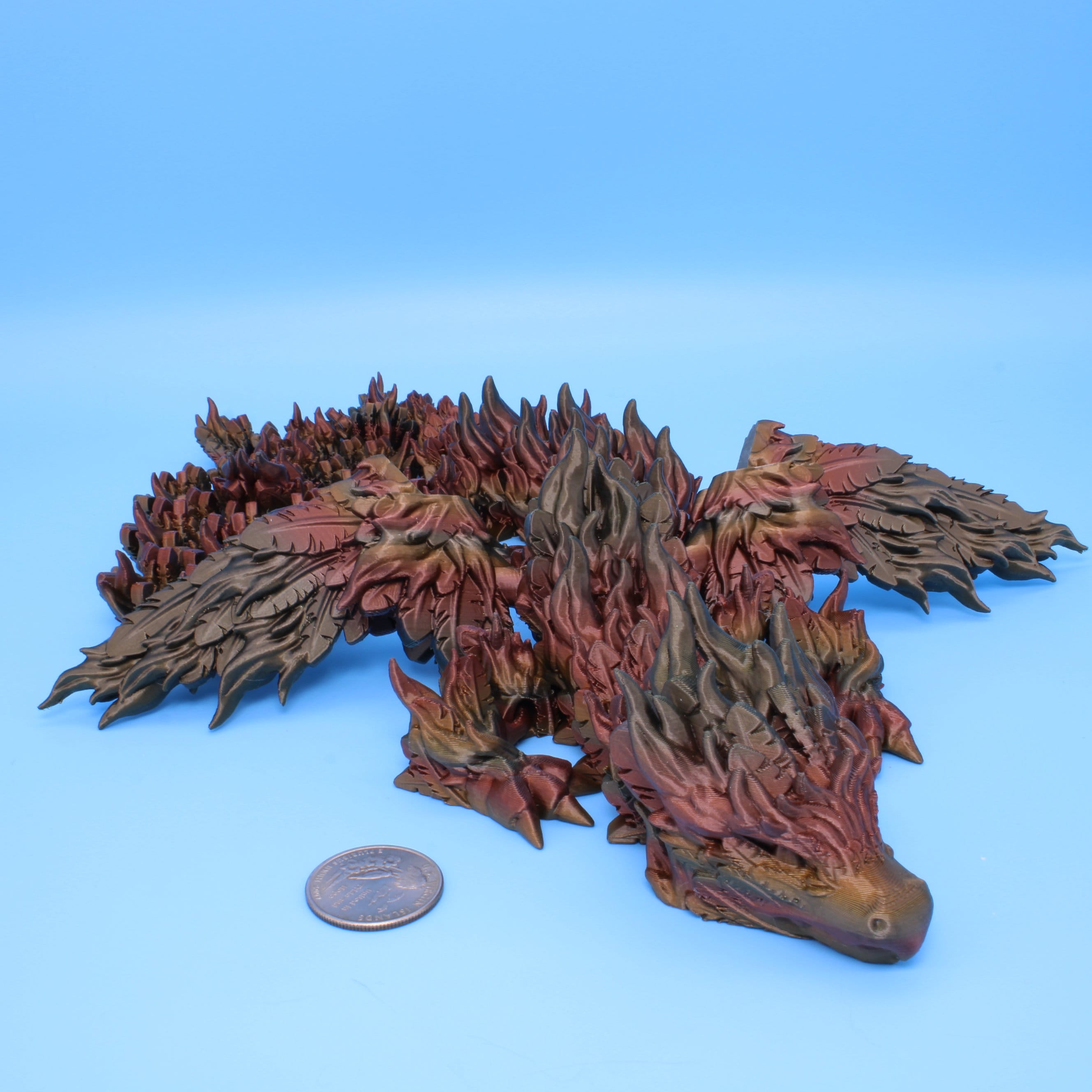 Phoenix Dragon | 3D printed | Articulating Dragon | Fidget Toy | Flexi Toy | 19 in.