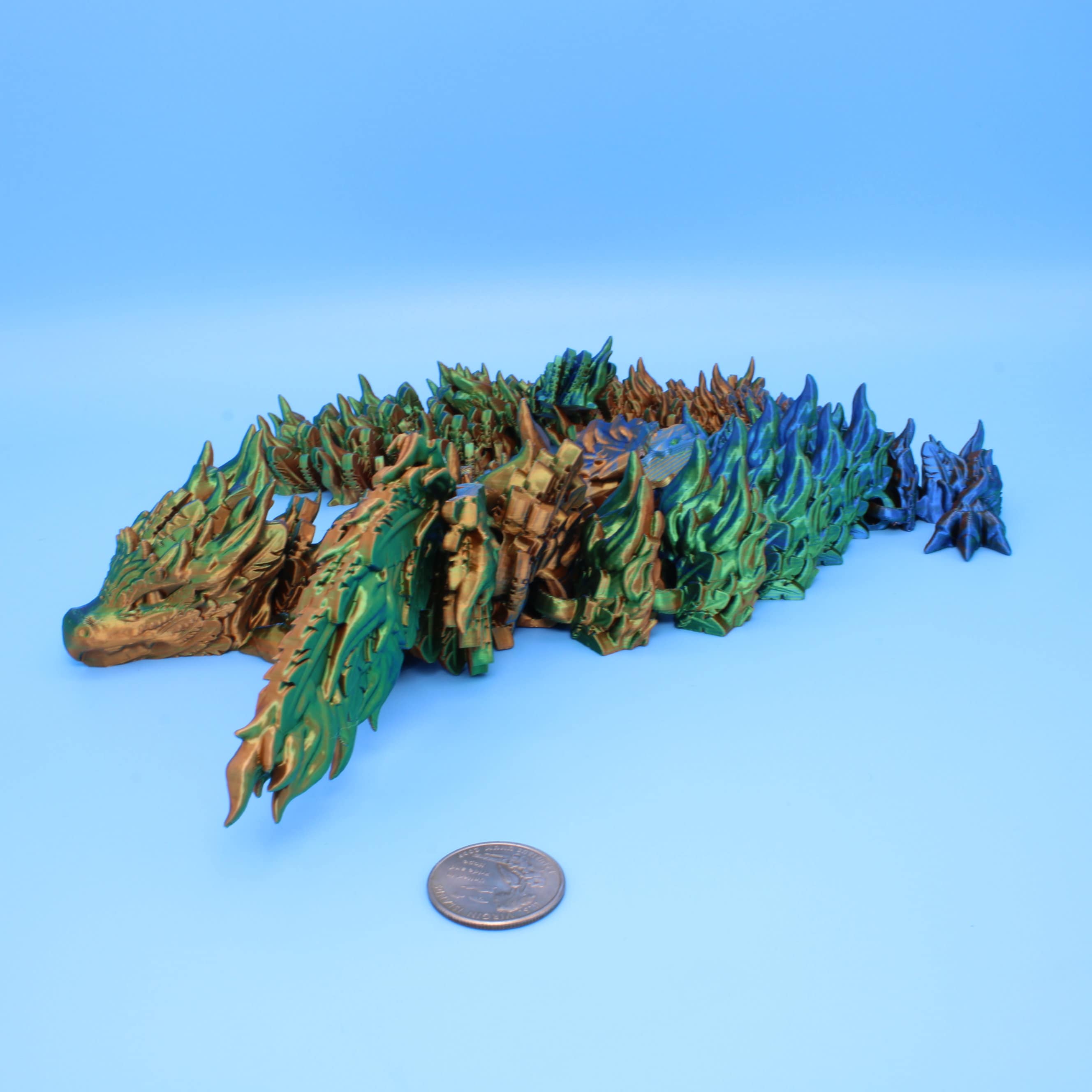 Phoenix Dragon | 3D printed | Articulating Dragon | Fidget Toy | Flexi Toy | 19 in.