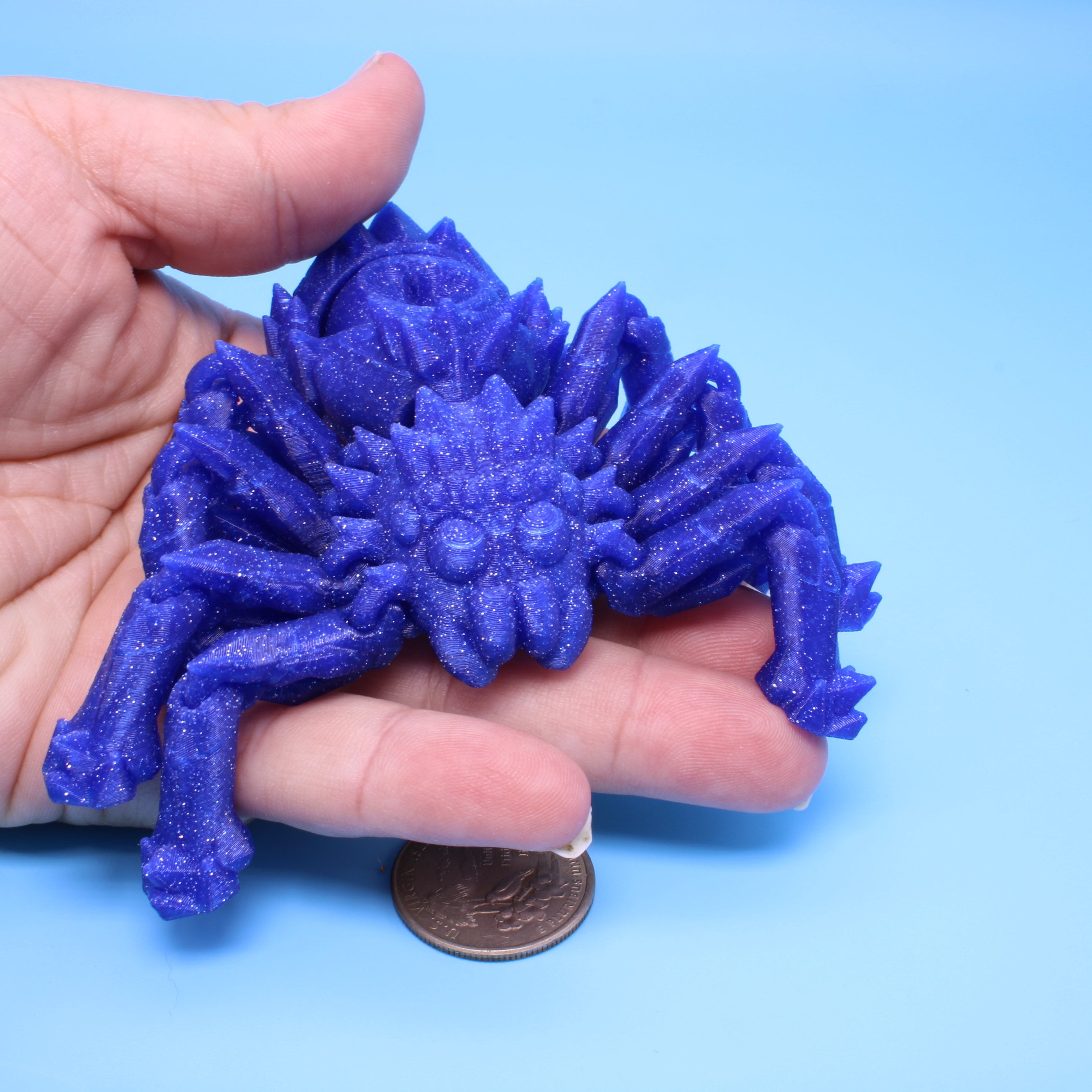 Spider- 3D Printed | Blue Glitter