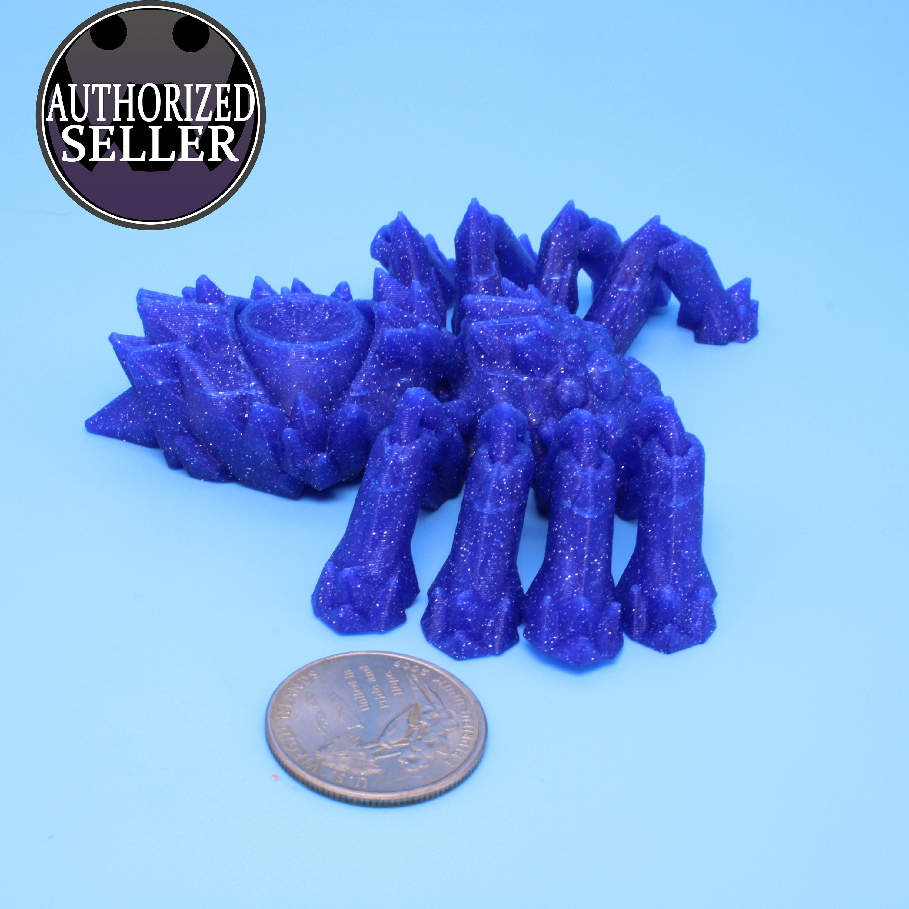 Spider- 3D Printed | Blue Glitter