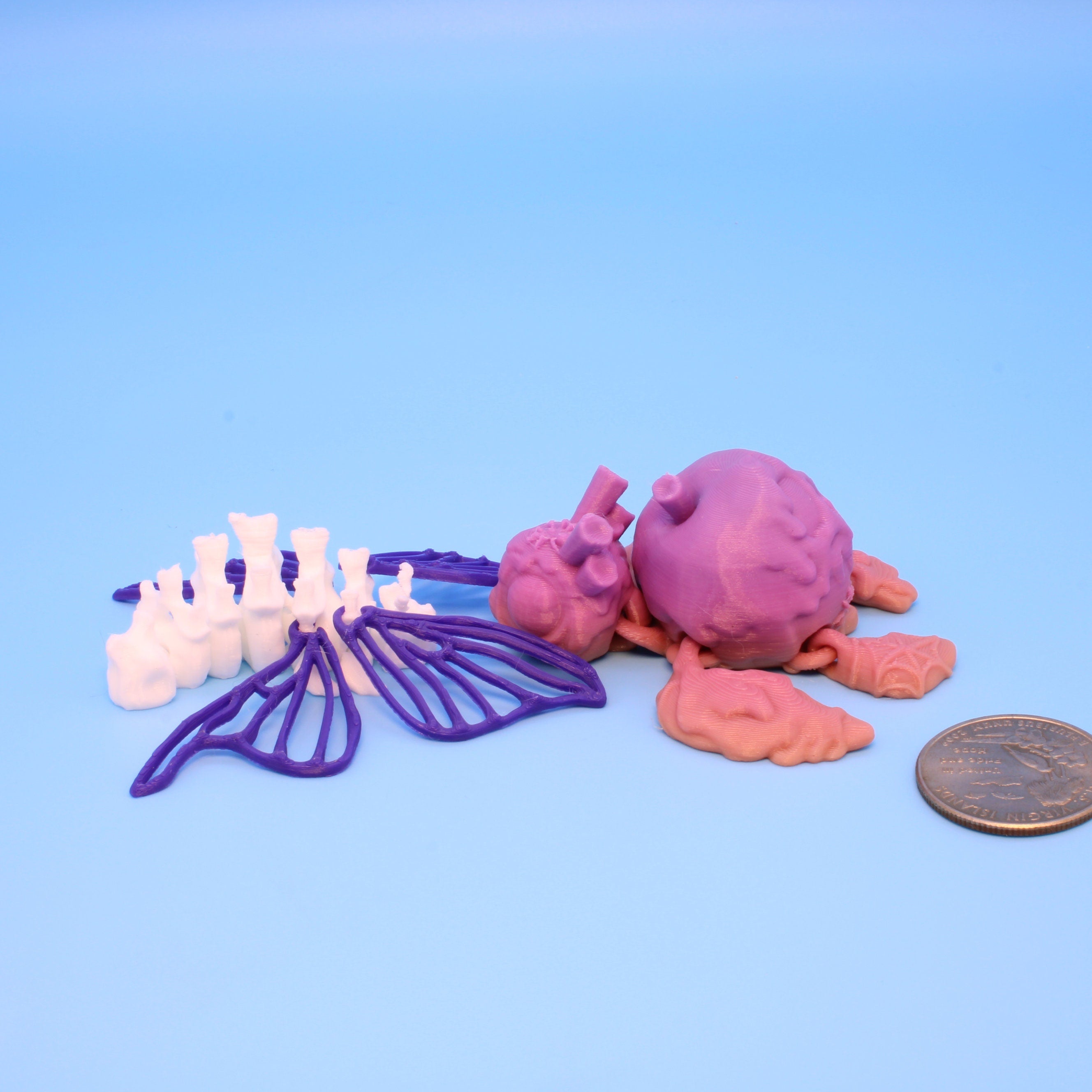 Miniature Poison Apple Turtle & Bone Moth | 3D Printed