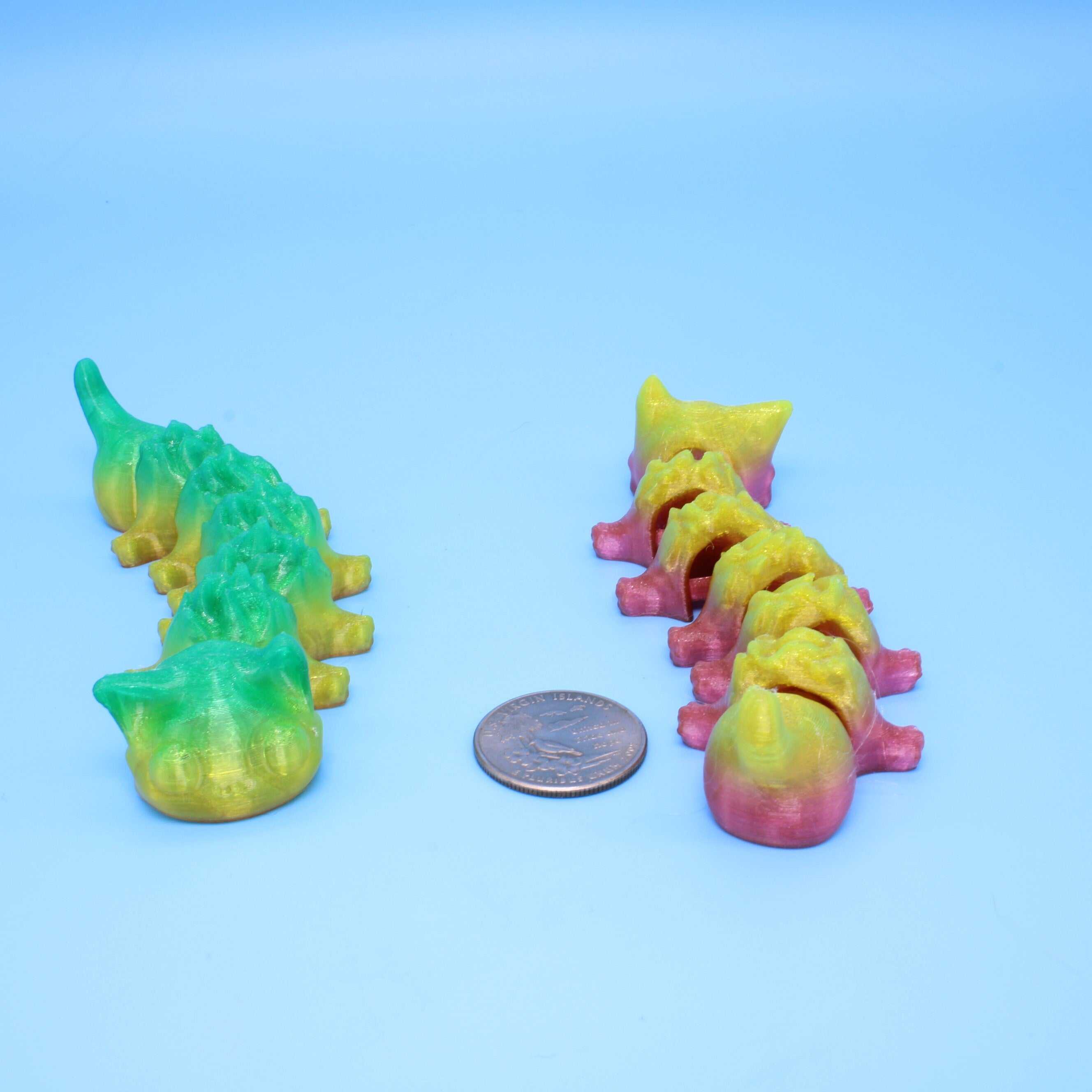 CATterpiller | Flexible (TPU) | 3D Printed | Cute cat | Sensory Toy | Fidget Toy | Articulating catterpiller.