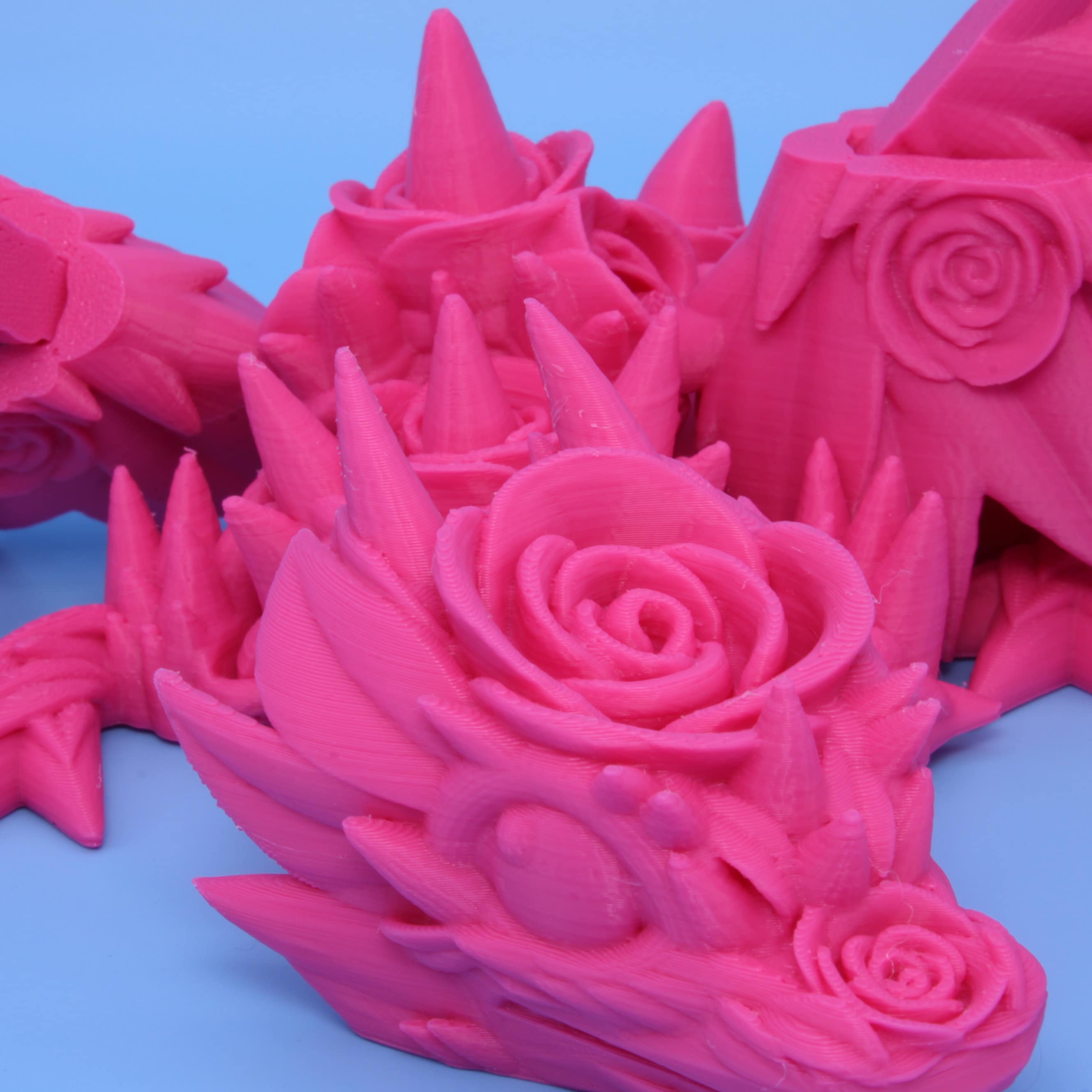 Baby Rose Wing Dragon | Pink | 3D printed articulating