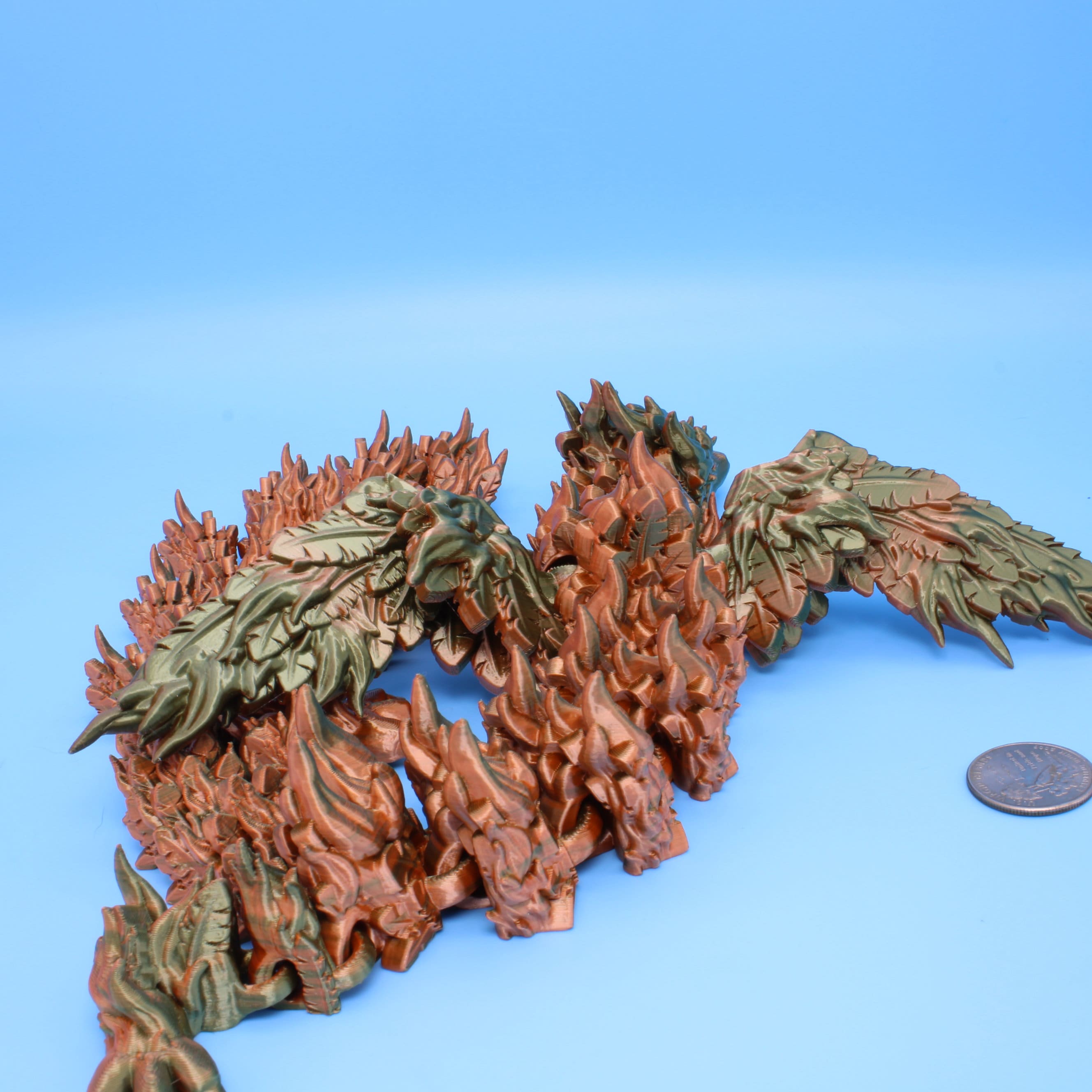 Phoenix Dragon | 3D printed | Articulating Dragon | Fidget Toy | Flexi Toy | 19 in.