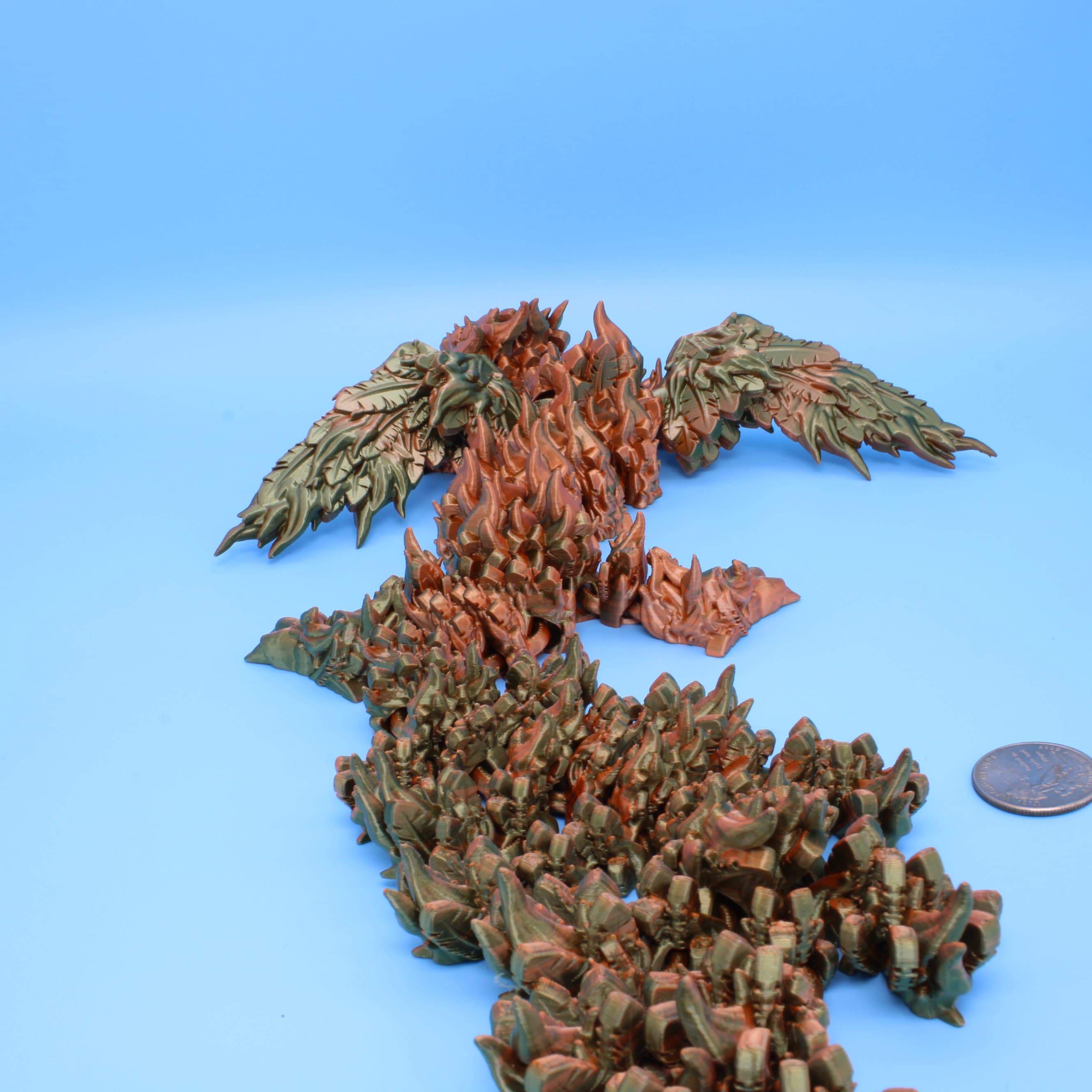 Phoenix Dragon | 3D printed | Articulating Dragon | Fidget Toy | Flexi Toy | 19 in.