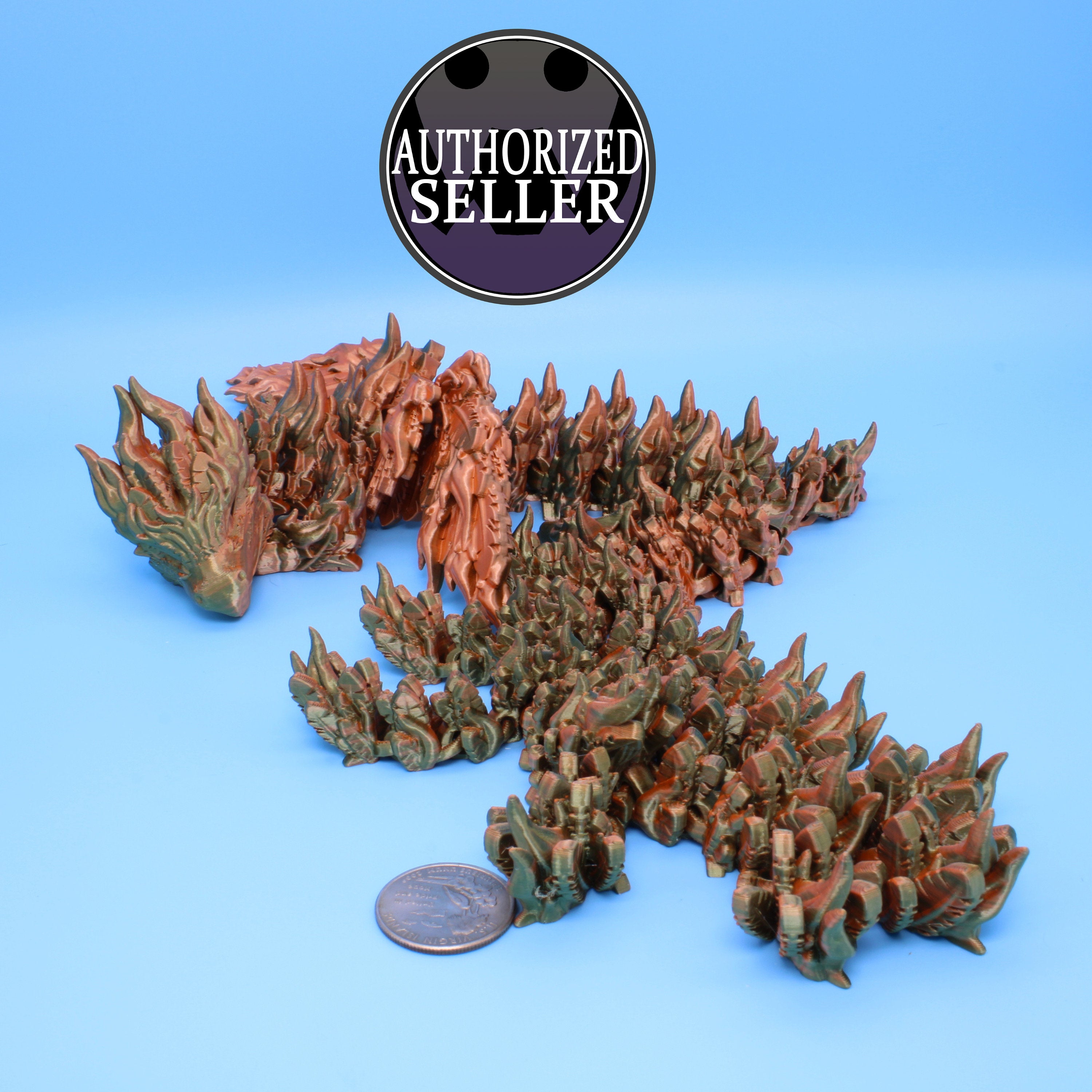 Phoenix Dragon | 3D printed | Articulating Dragon | Fidget Toy | Flexi Toy | 19 in.