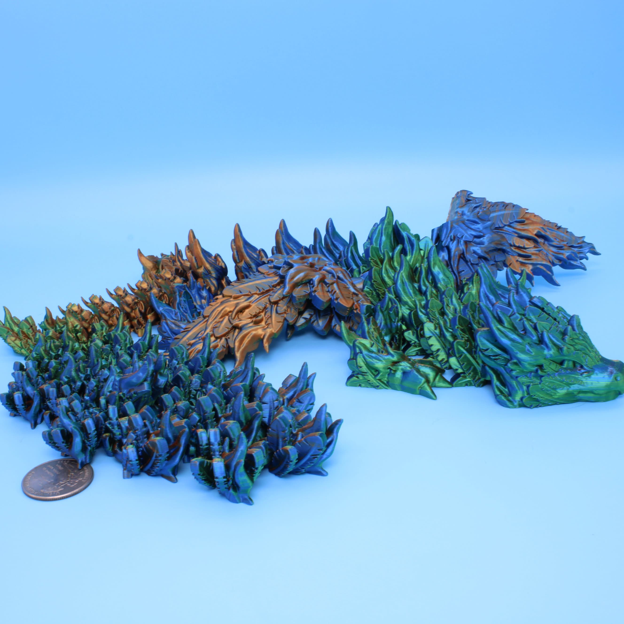 Phoenix Dragon | 3D printed | Articulating Dragon | Fidget Toy | Flexi Toy | 19 in.