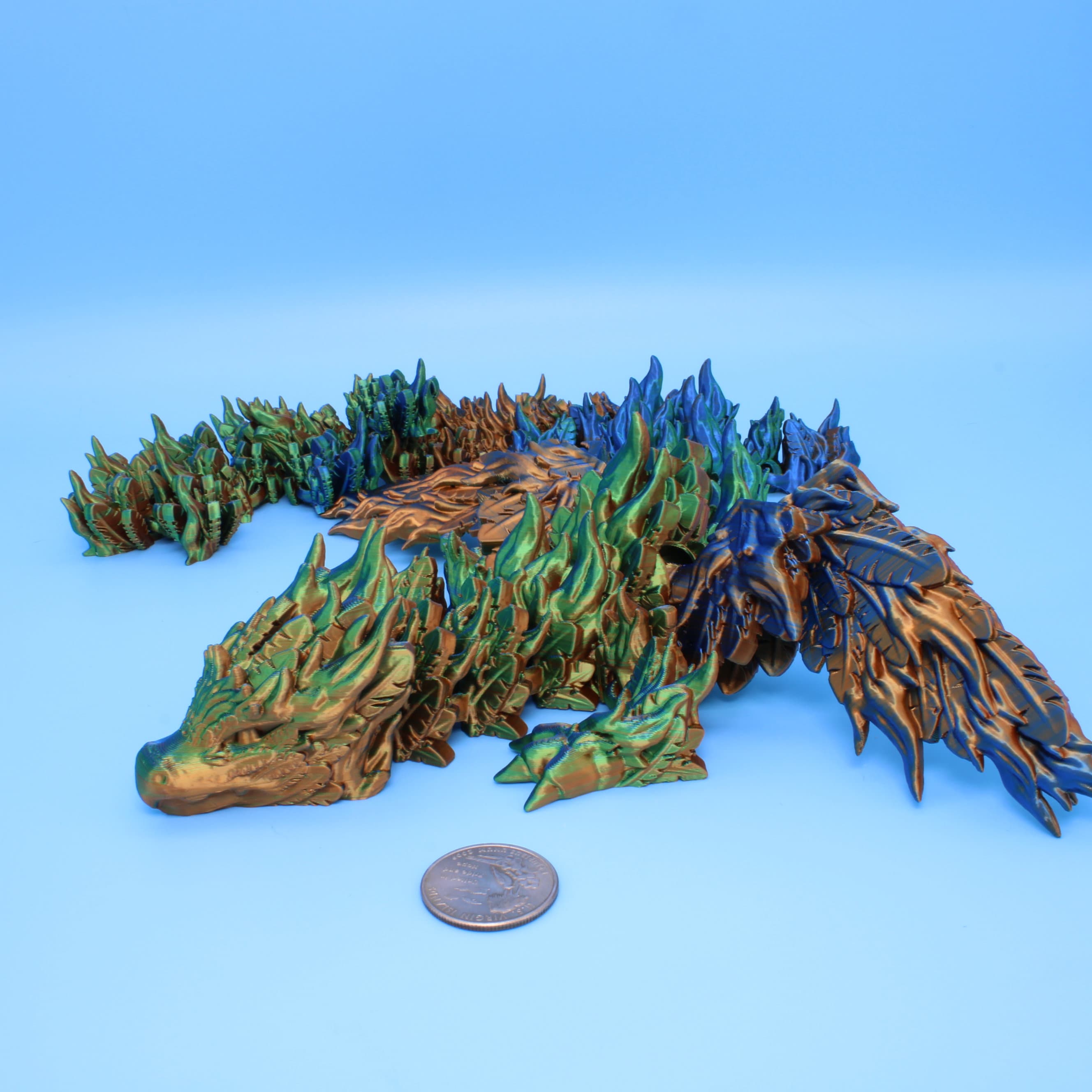 Phoenix Dragon | 3D printed | Articulating Dragon | Fidget Toy | Flexi Toy | 19 in.