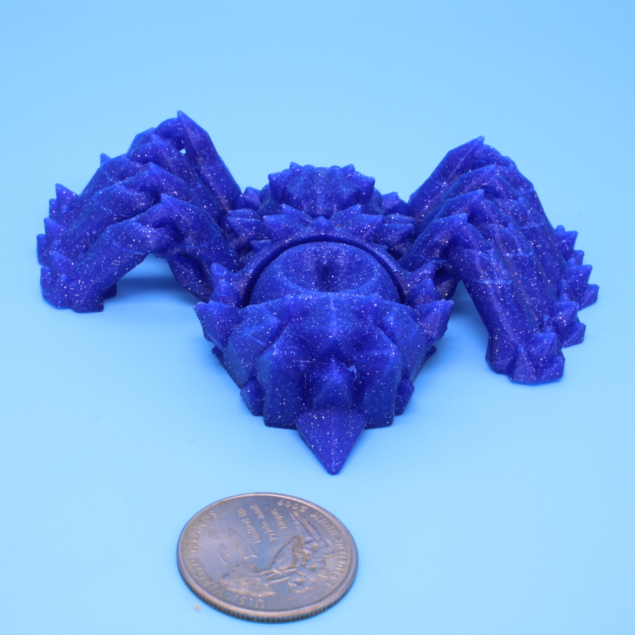 Spider- 3D Printed | Blue Glitter