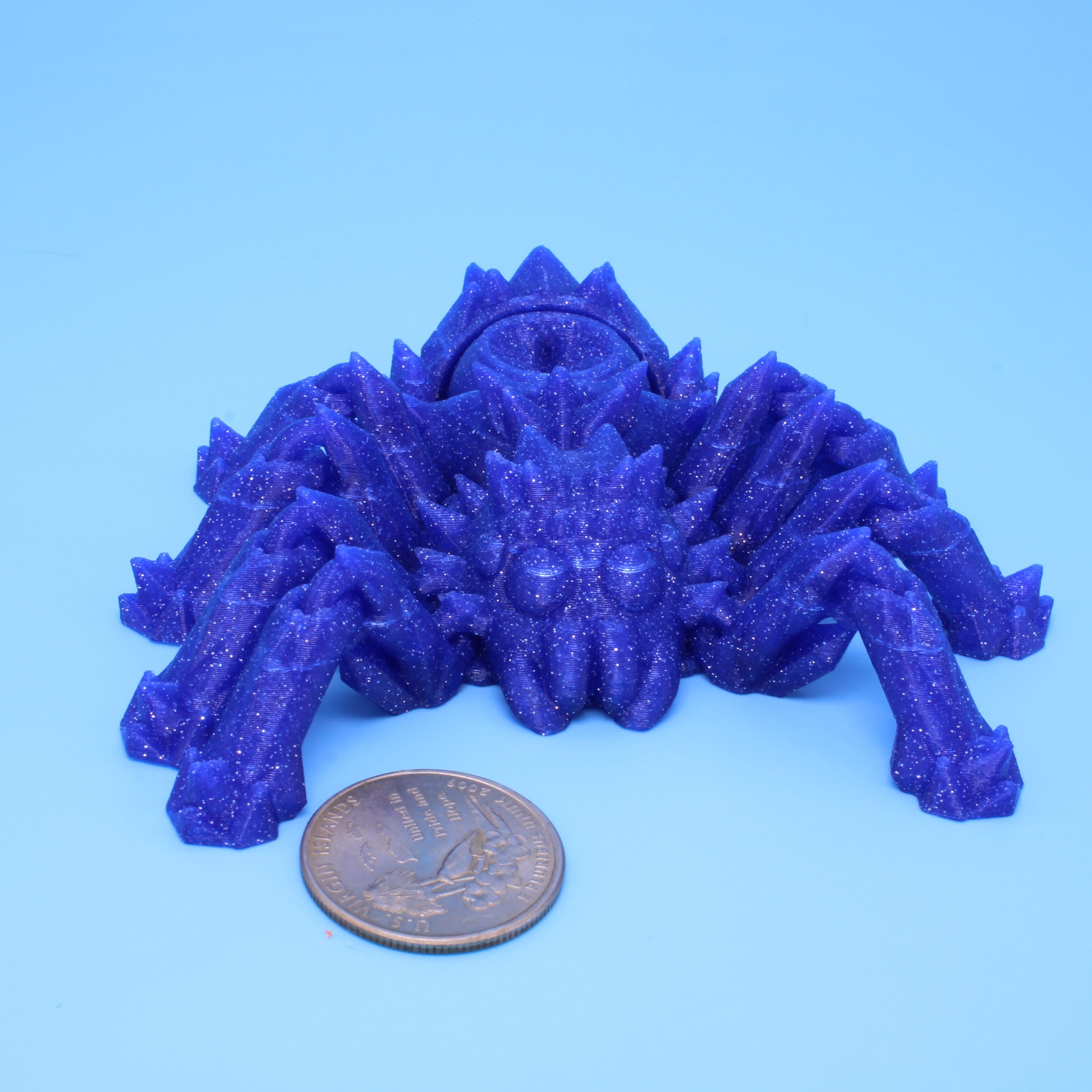 Spider- 3D Printed | Blue Glitter