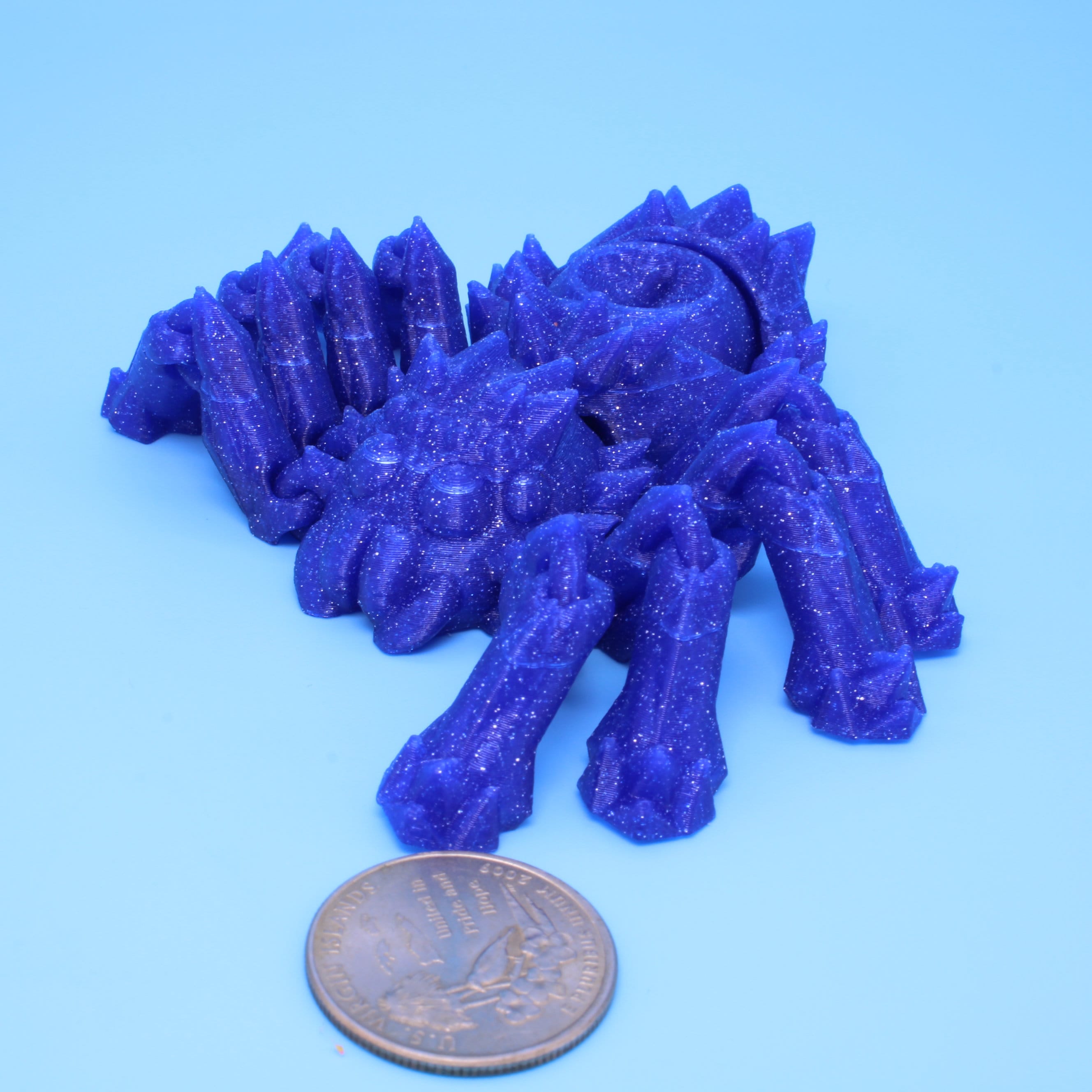 Spider- 3D Printed | Blue Glitter