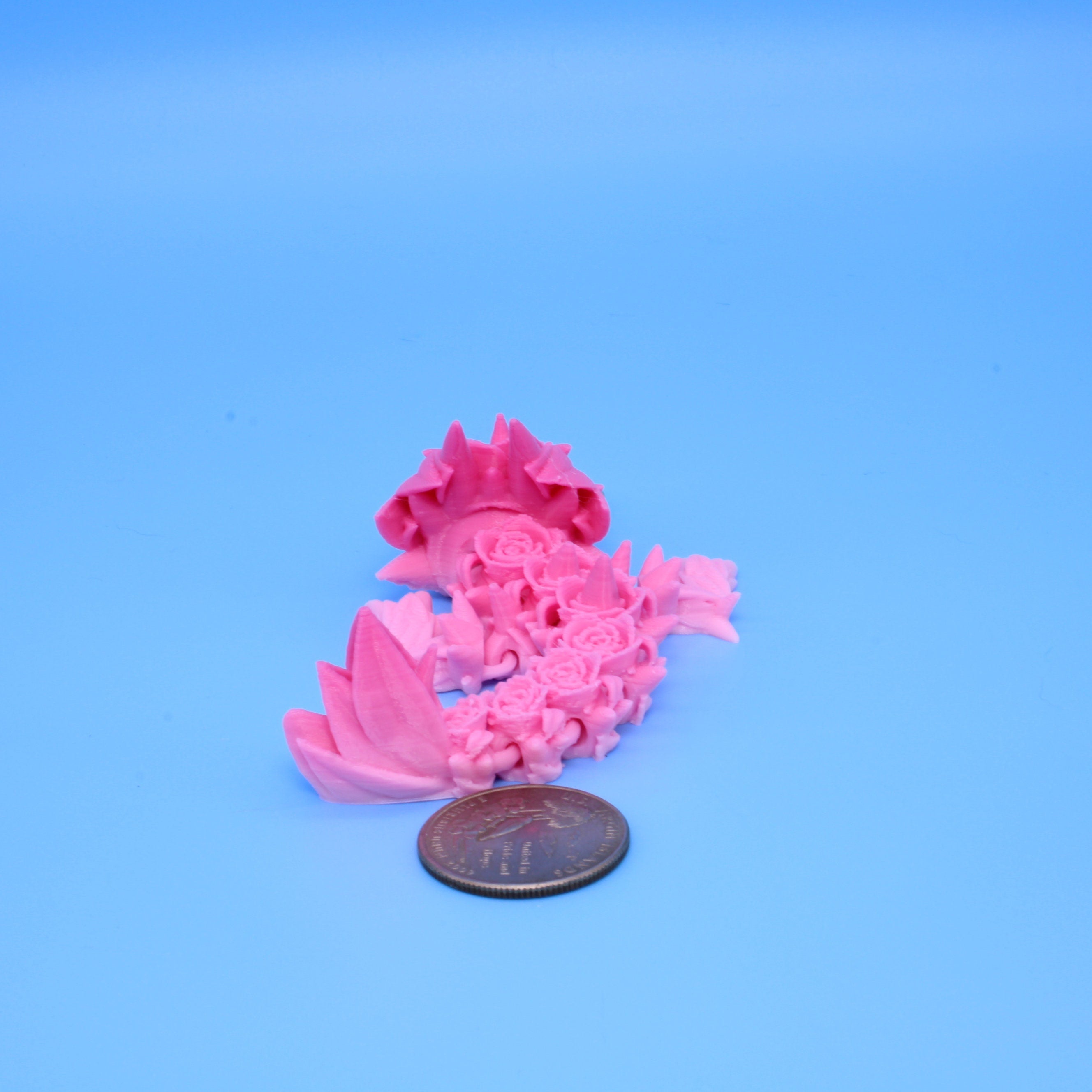 Baby Rose Dragon- Tadling Keychain | 3D Printed | 4.75 inches