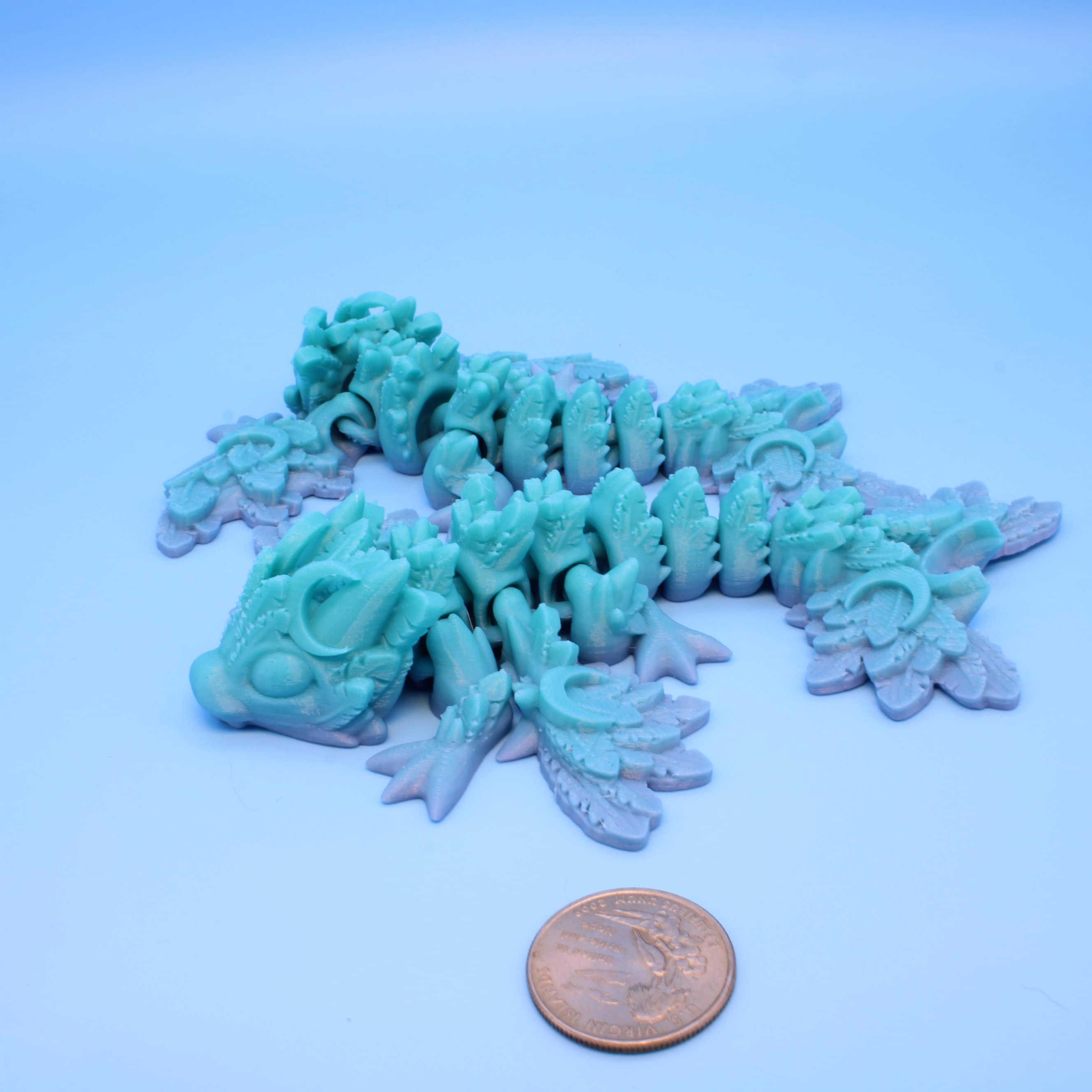 Tiny Lunar Dragon | 3D Printed, 5 in.