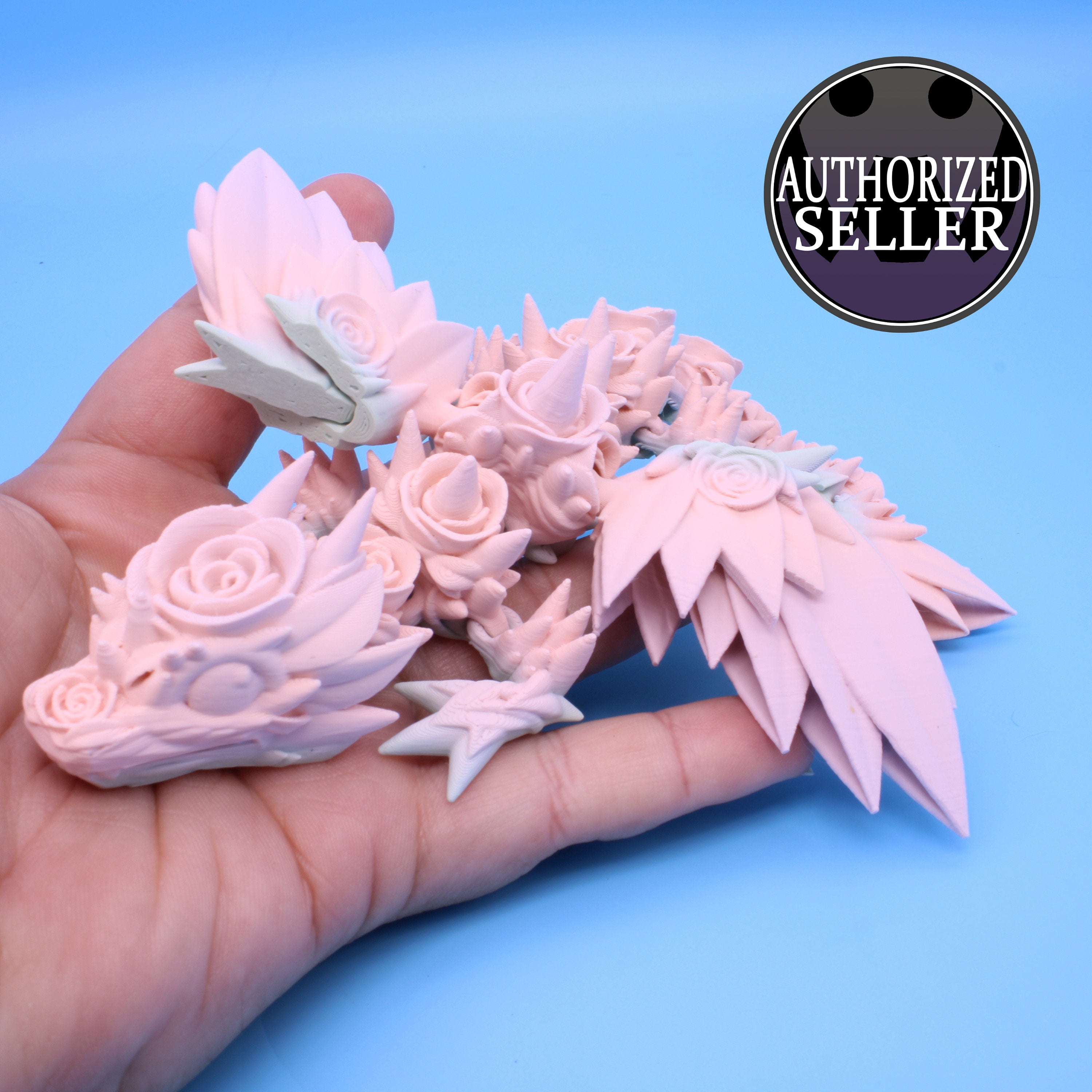 Baby Rose Wing Dragon | 3D Printed | Flexi Toy 8.5 in.