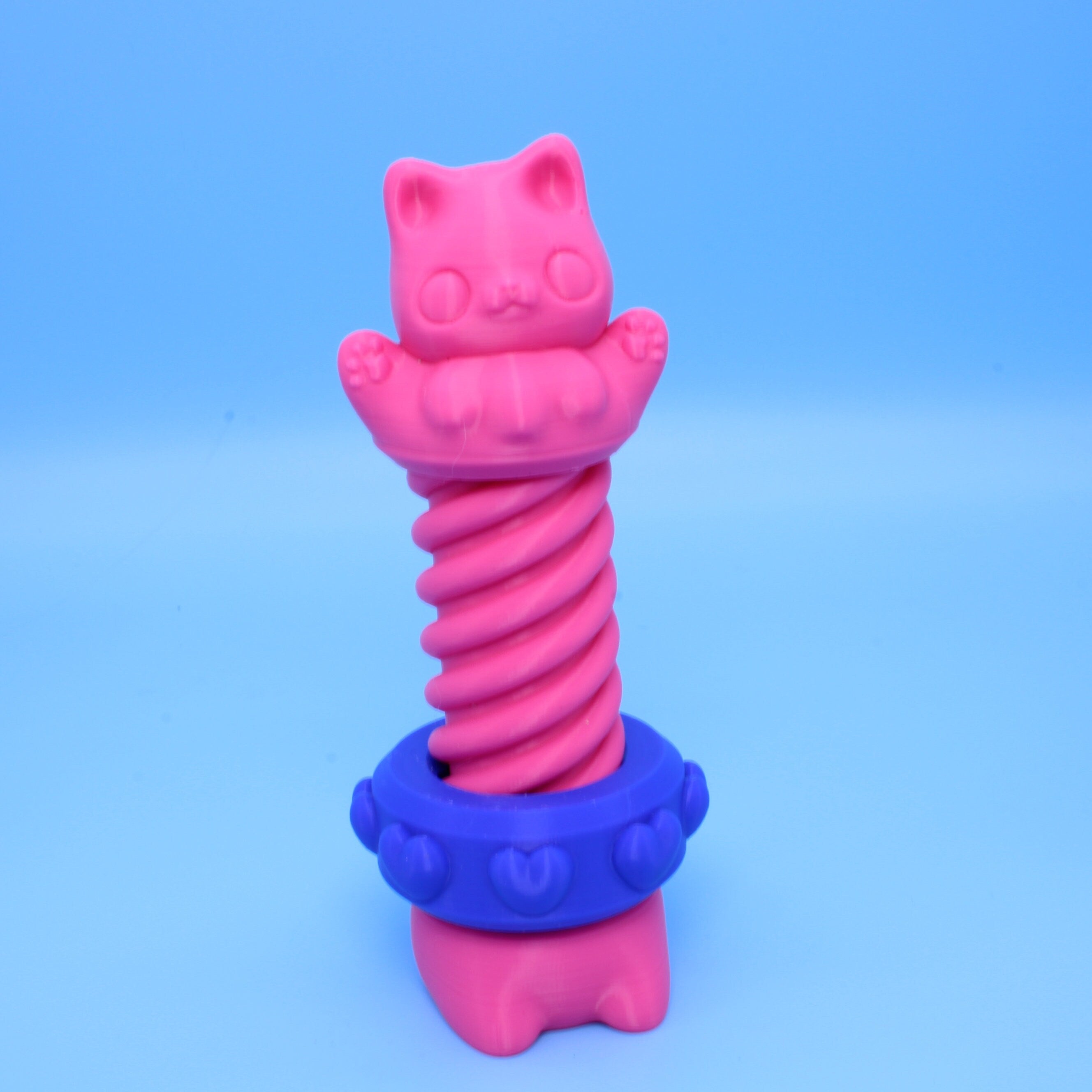 Pink Kitty Cat Bolt with Blue. 2 sizes.