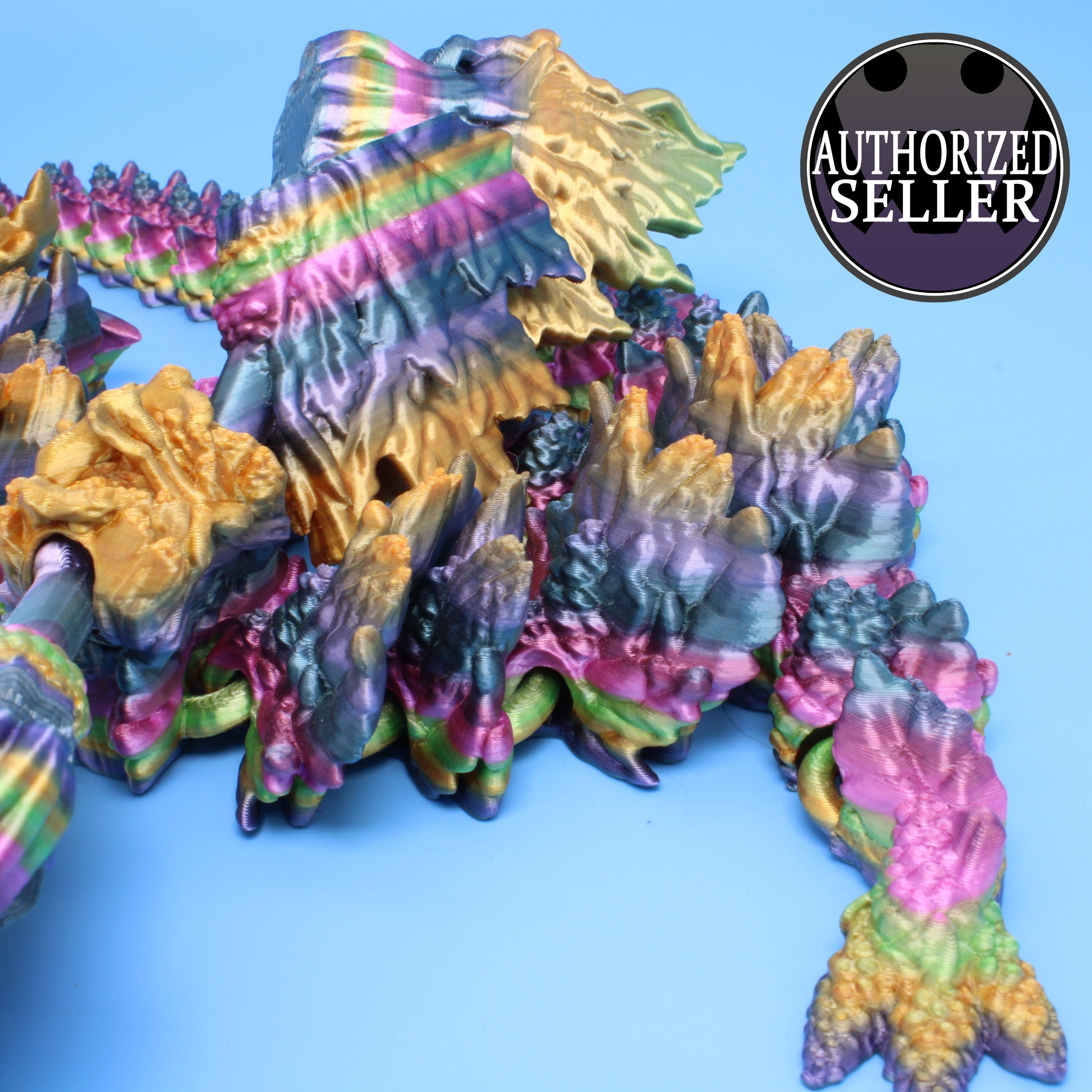 Autumn Wing Dragon | Rainbow | 3D printed | 19 in.