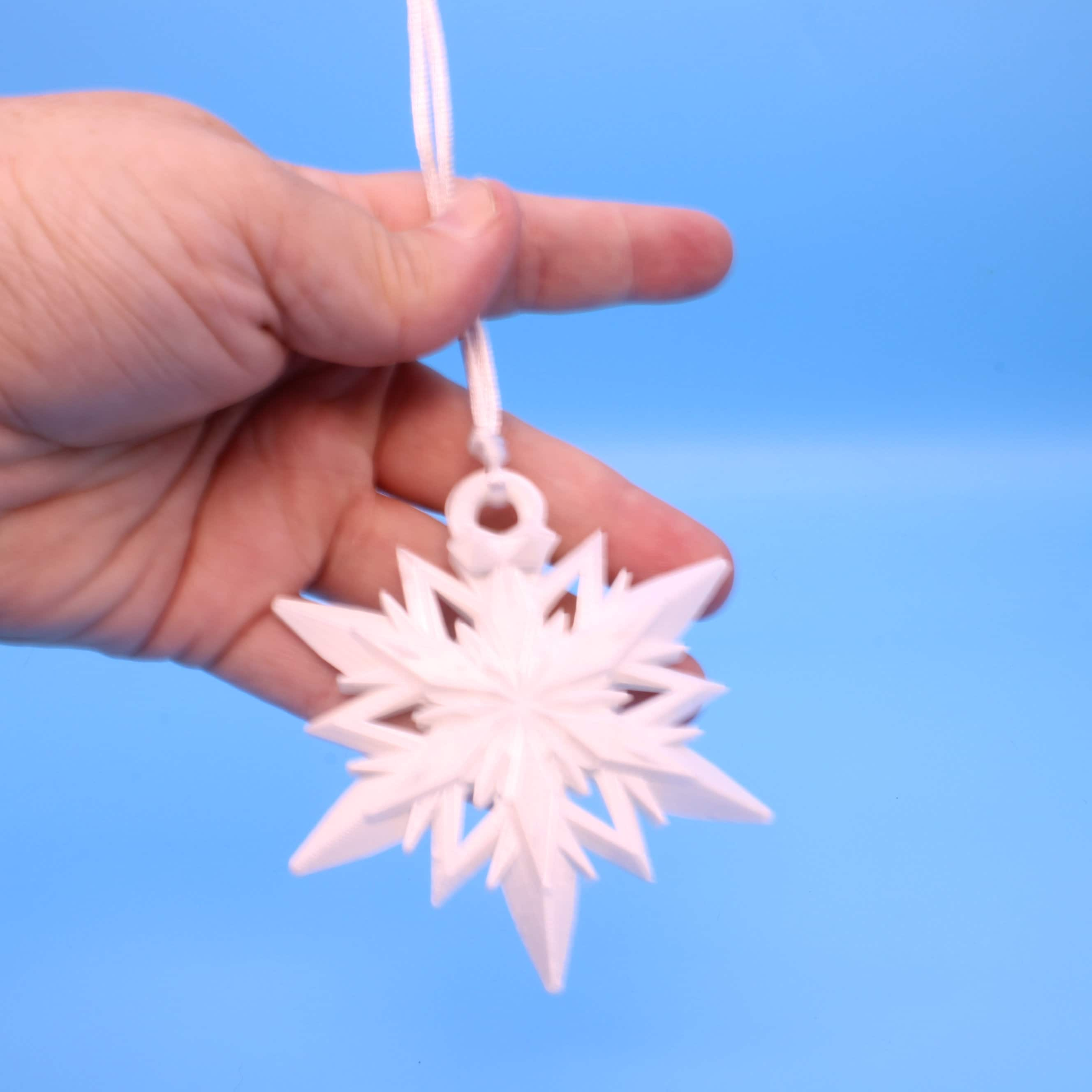 Snowflake Christmas Tree Ornament | 3D Printed