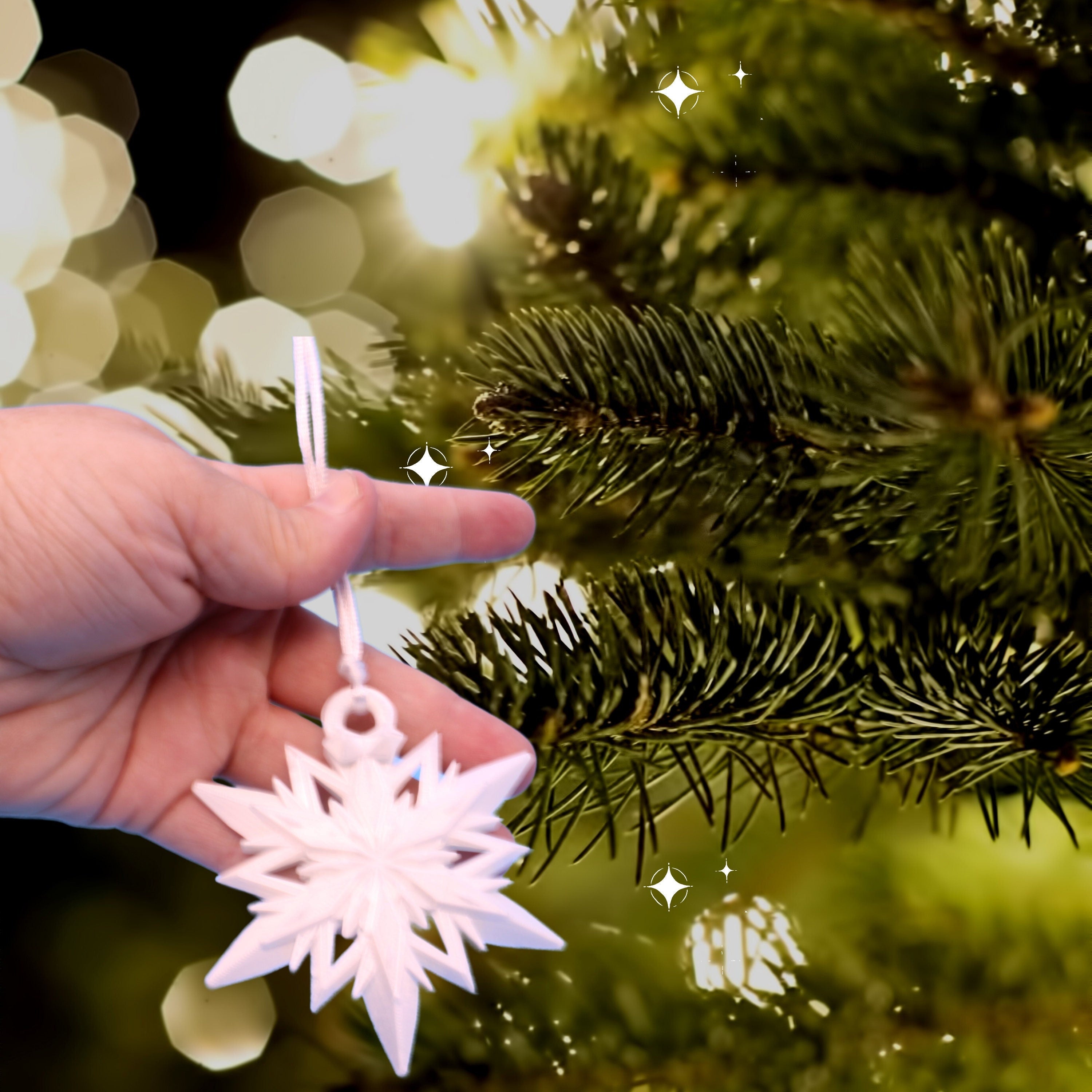 Snowflake Christmas Ornament (White)