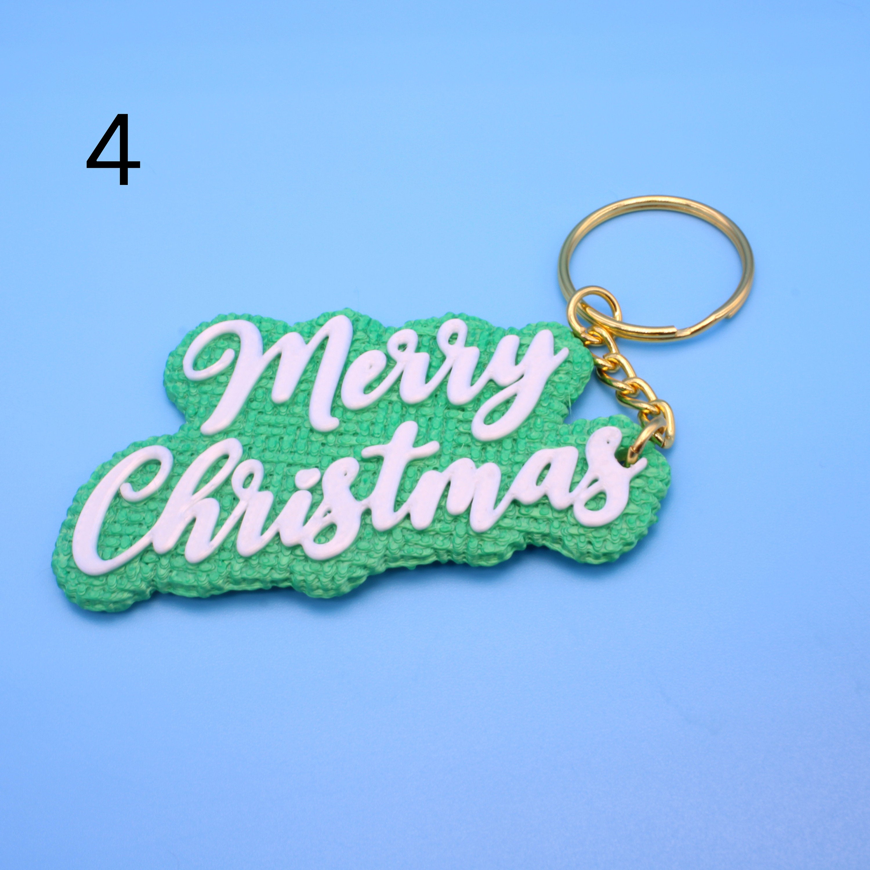 Merry Christmas Keychain- Many Colors