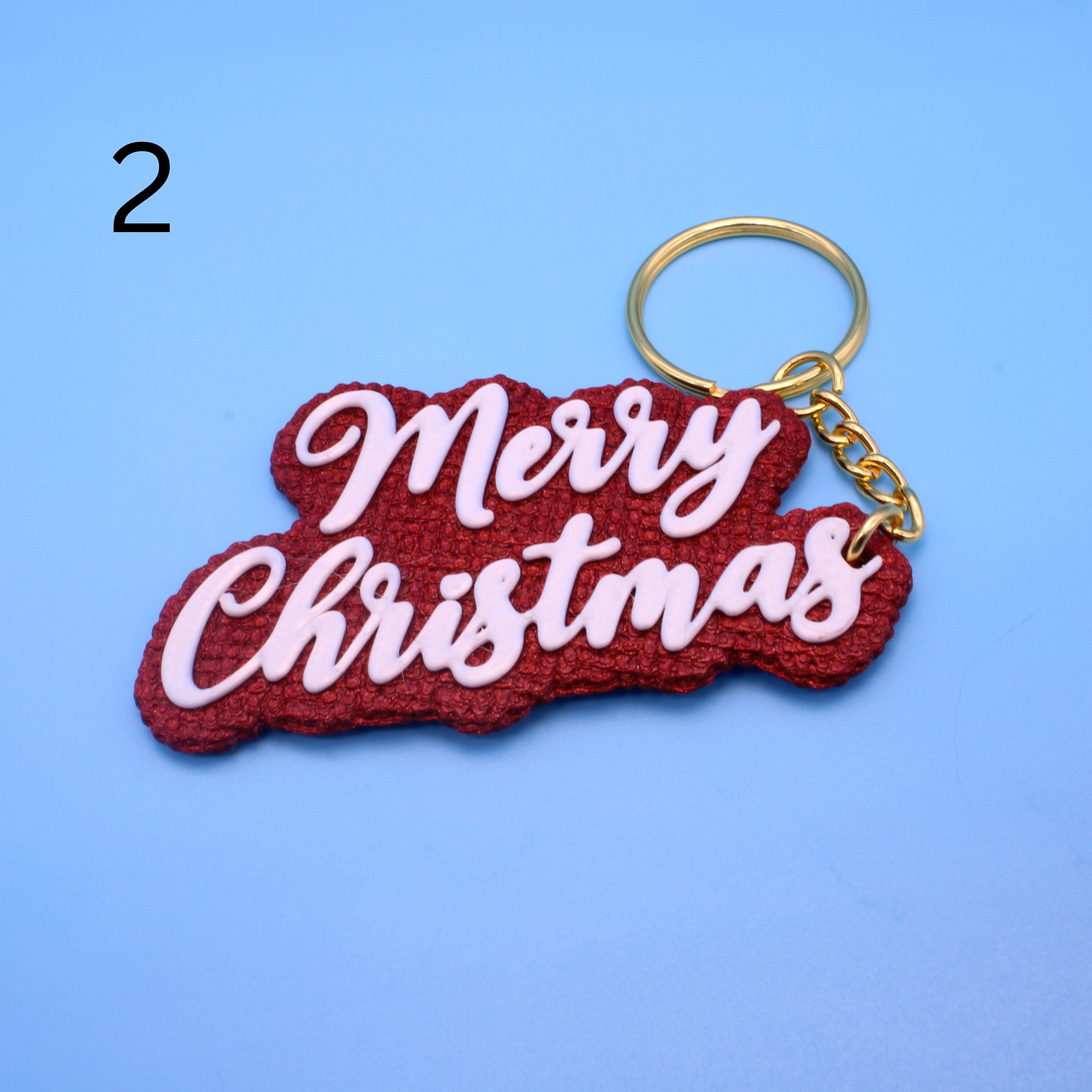 Merry Christmas Keychain- Many Colors