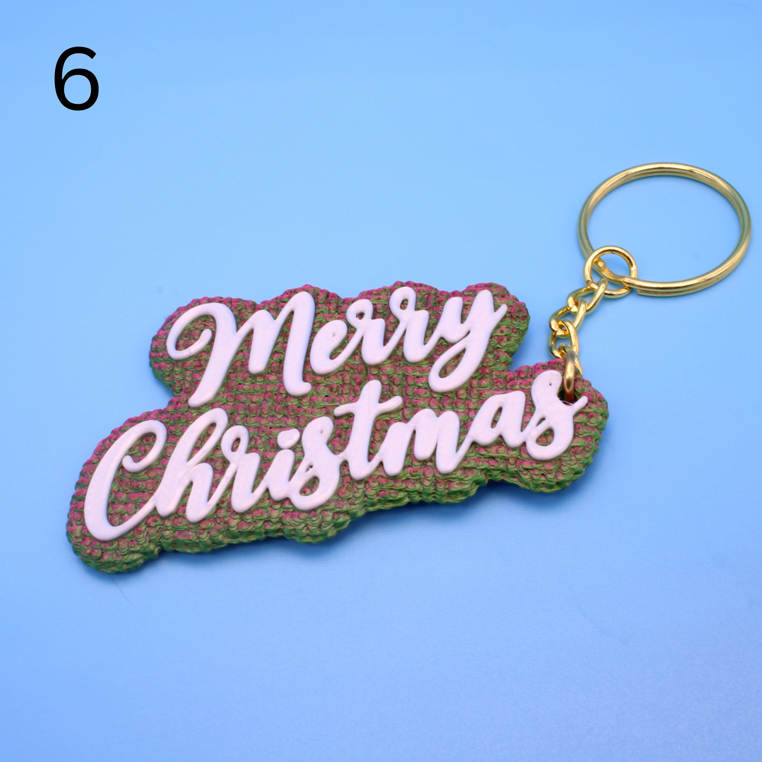 Merry Christmas Keychain- Many Colors